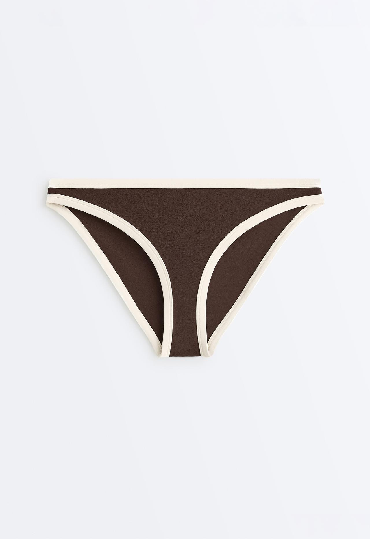 Contrast trim classic bikini briefs — DARK BROWN