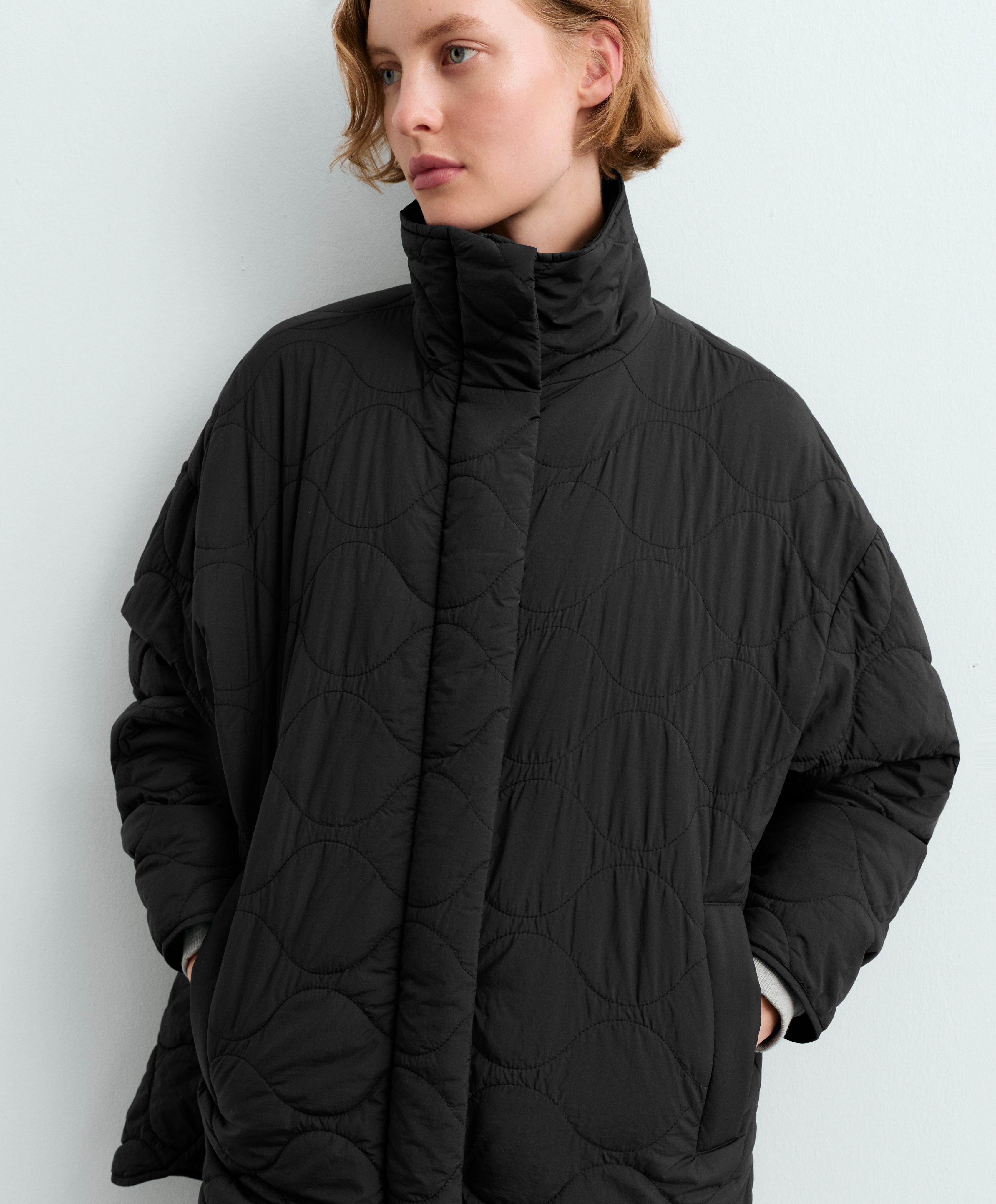FELLEX® AEROGEL water-repellent padded midi jacket — BLACK