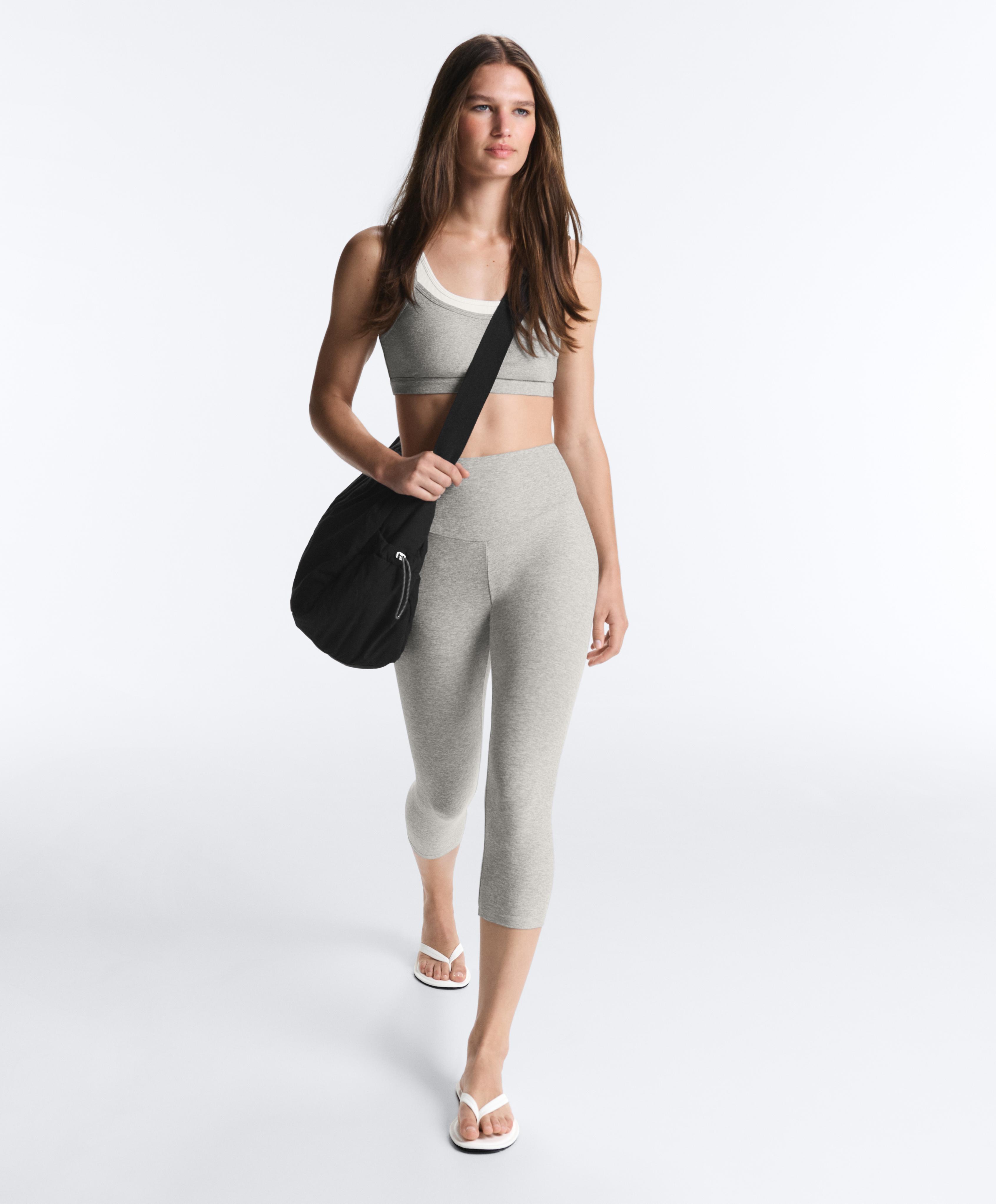 Comfortlux 40cm high-rise marl knee-length leggings — GREY MELANGE