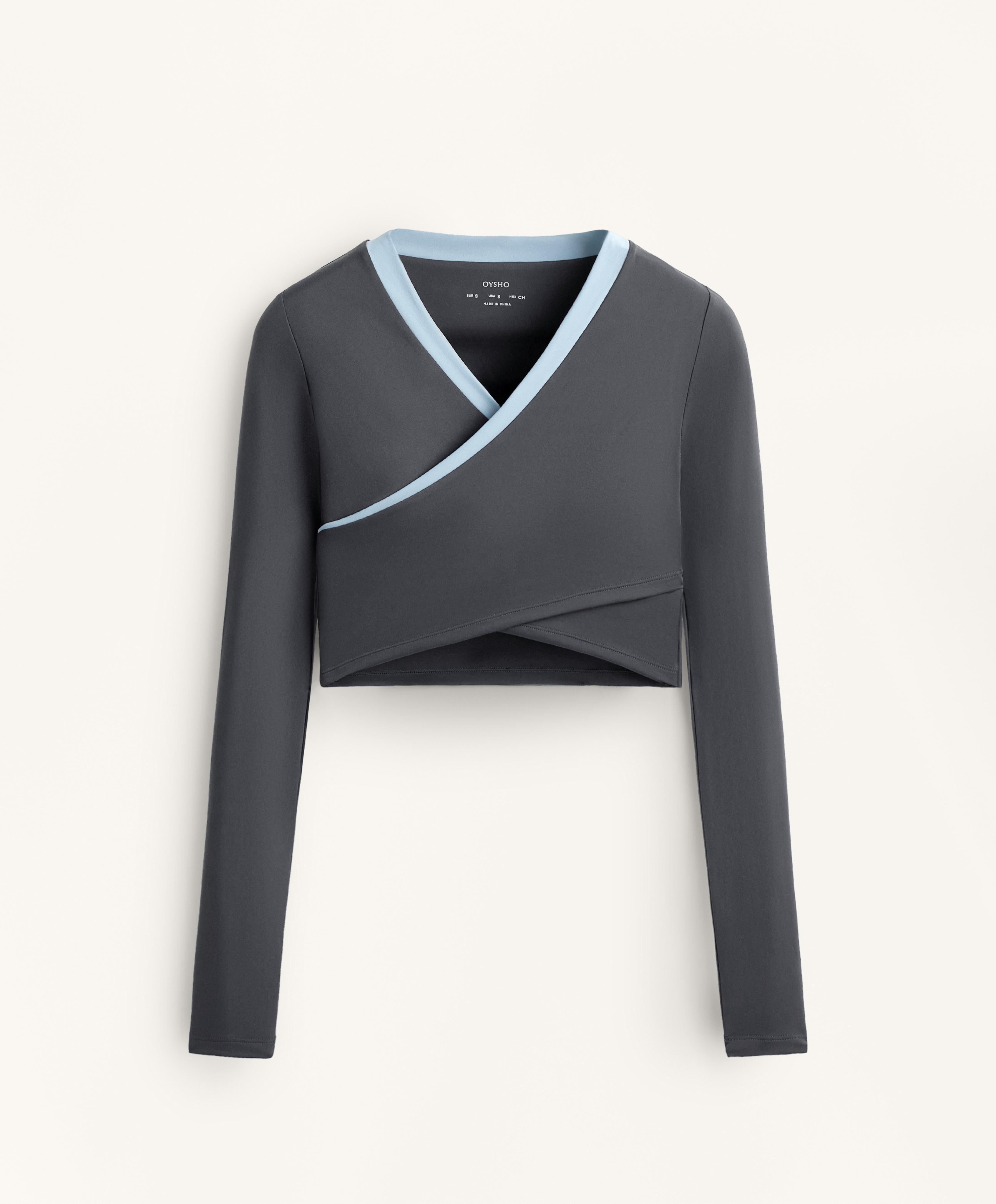 Long-sleeved Comfortlux contrast tank top — ASPHALT