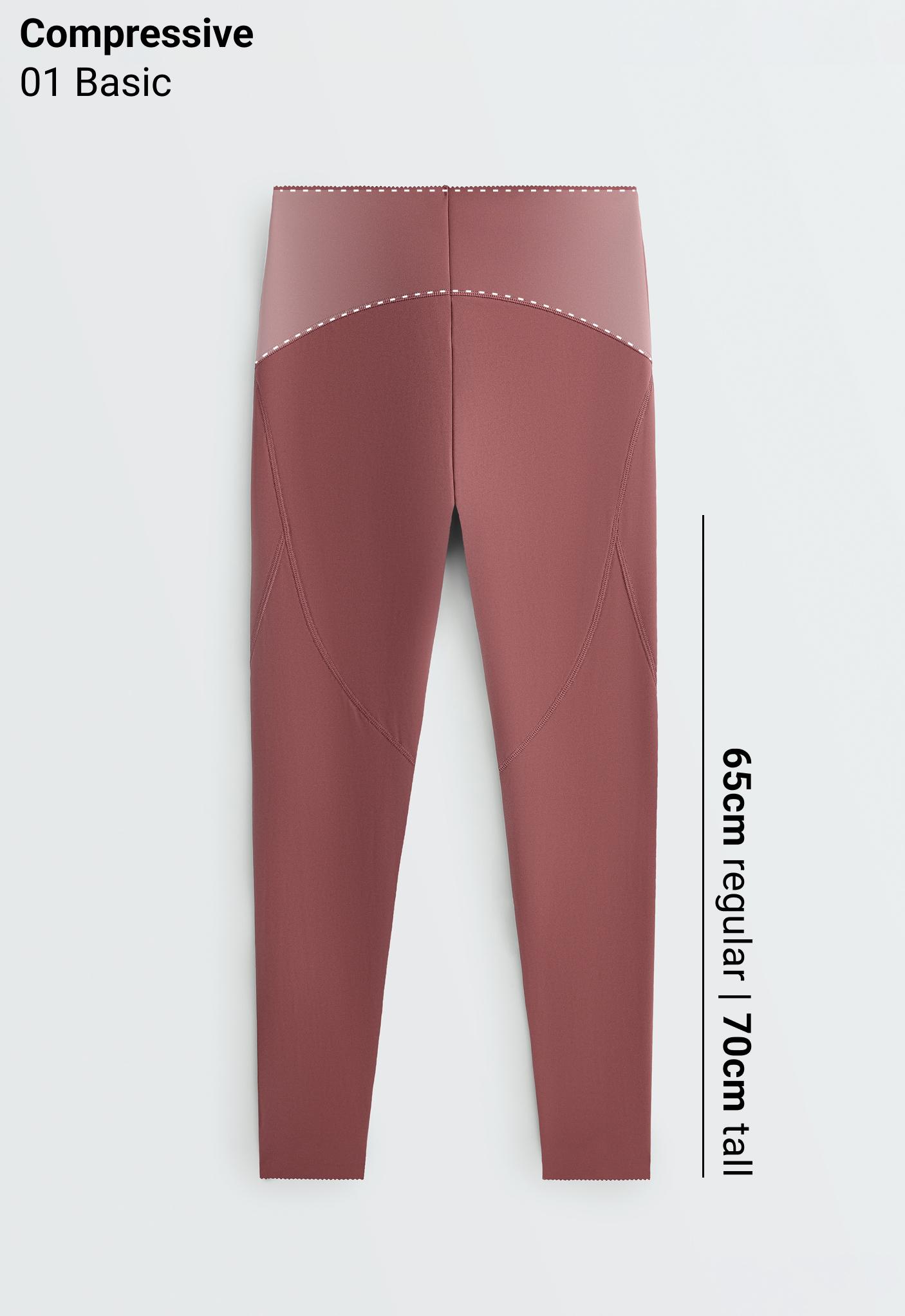 Basic compressive high-waisted ankle-length leggings