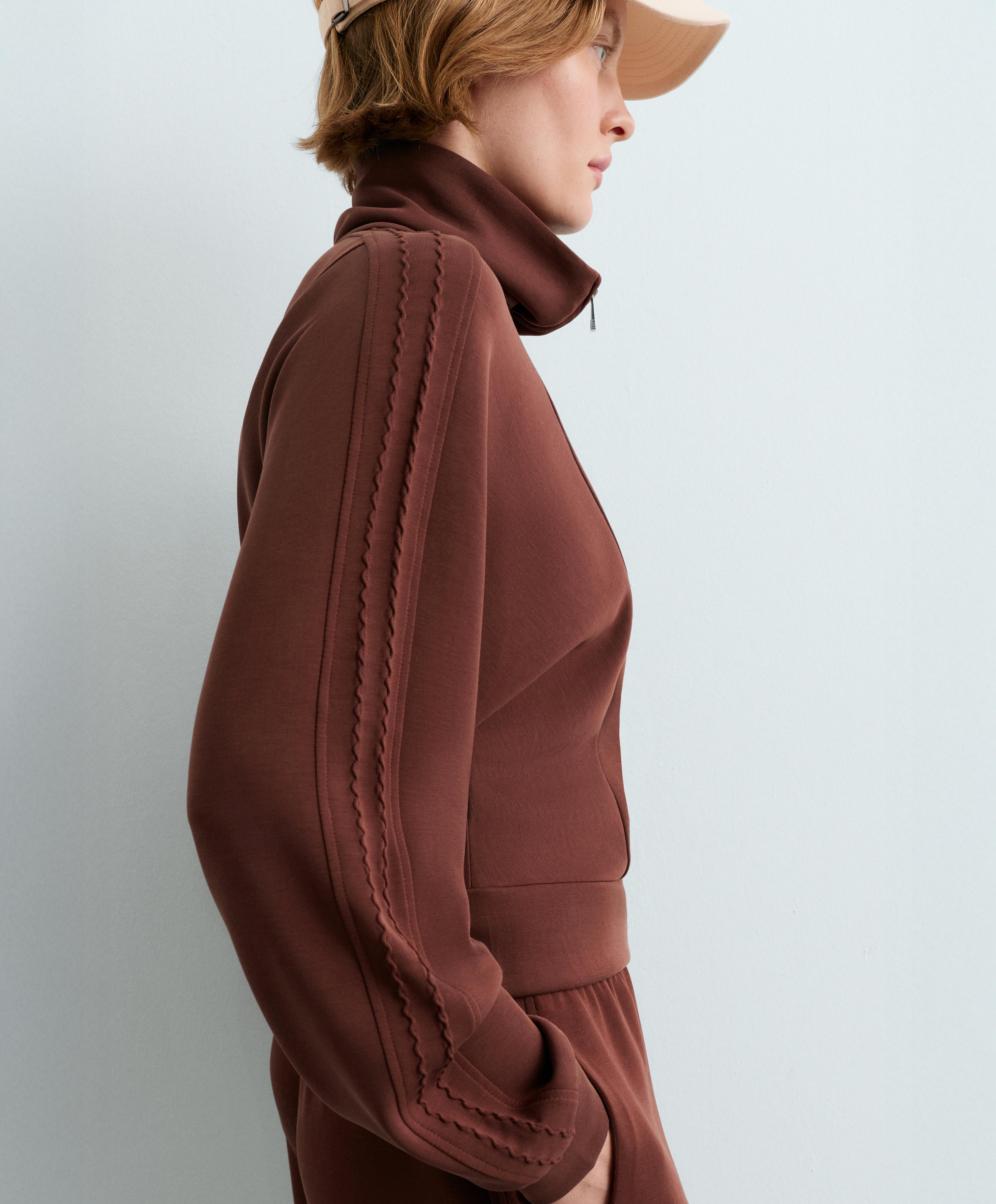 Soft-touch modal bomber jacket — TERRACOTTA