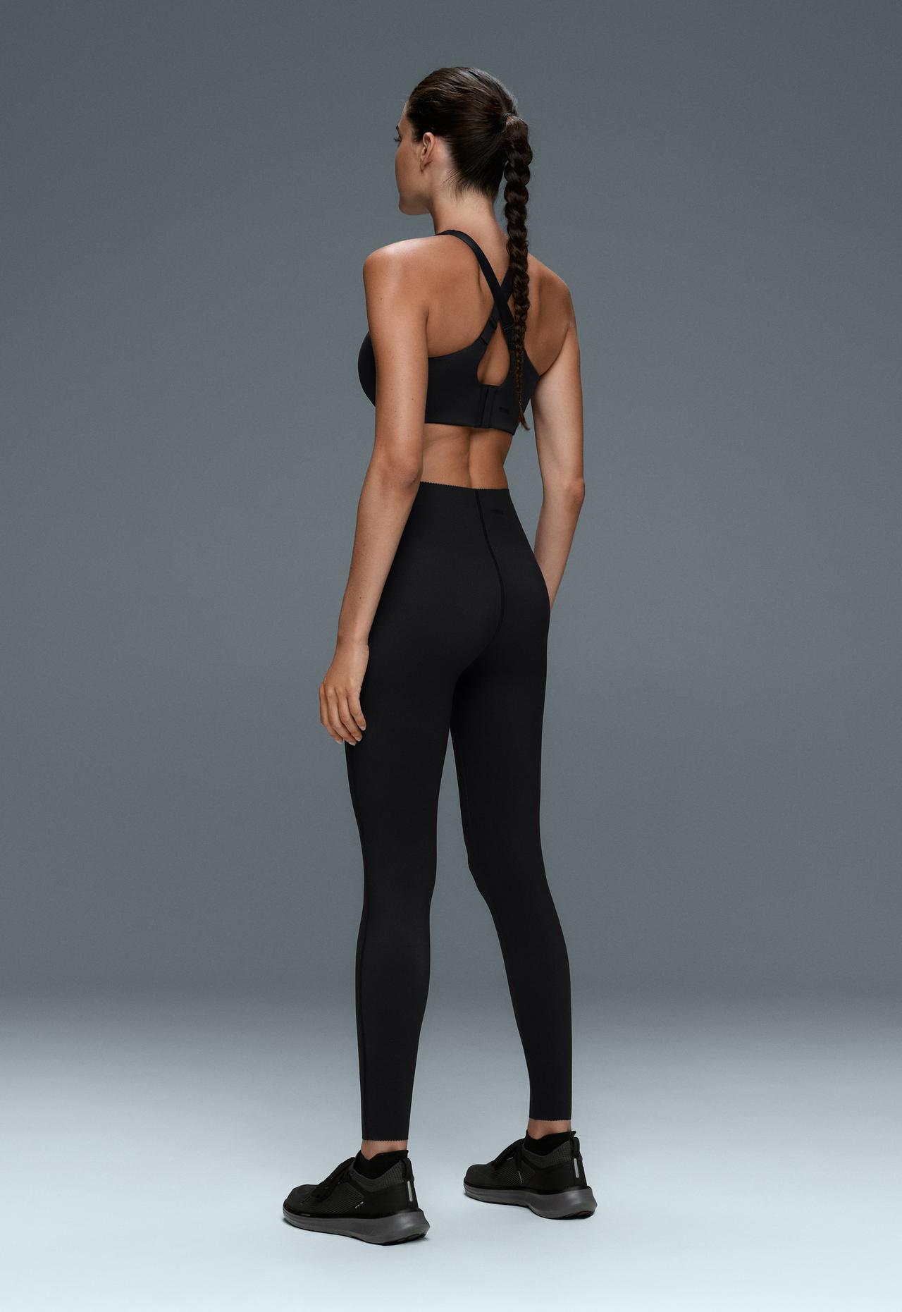High-waisted Extra Compressive core control ankle-length leggings — BLACK