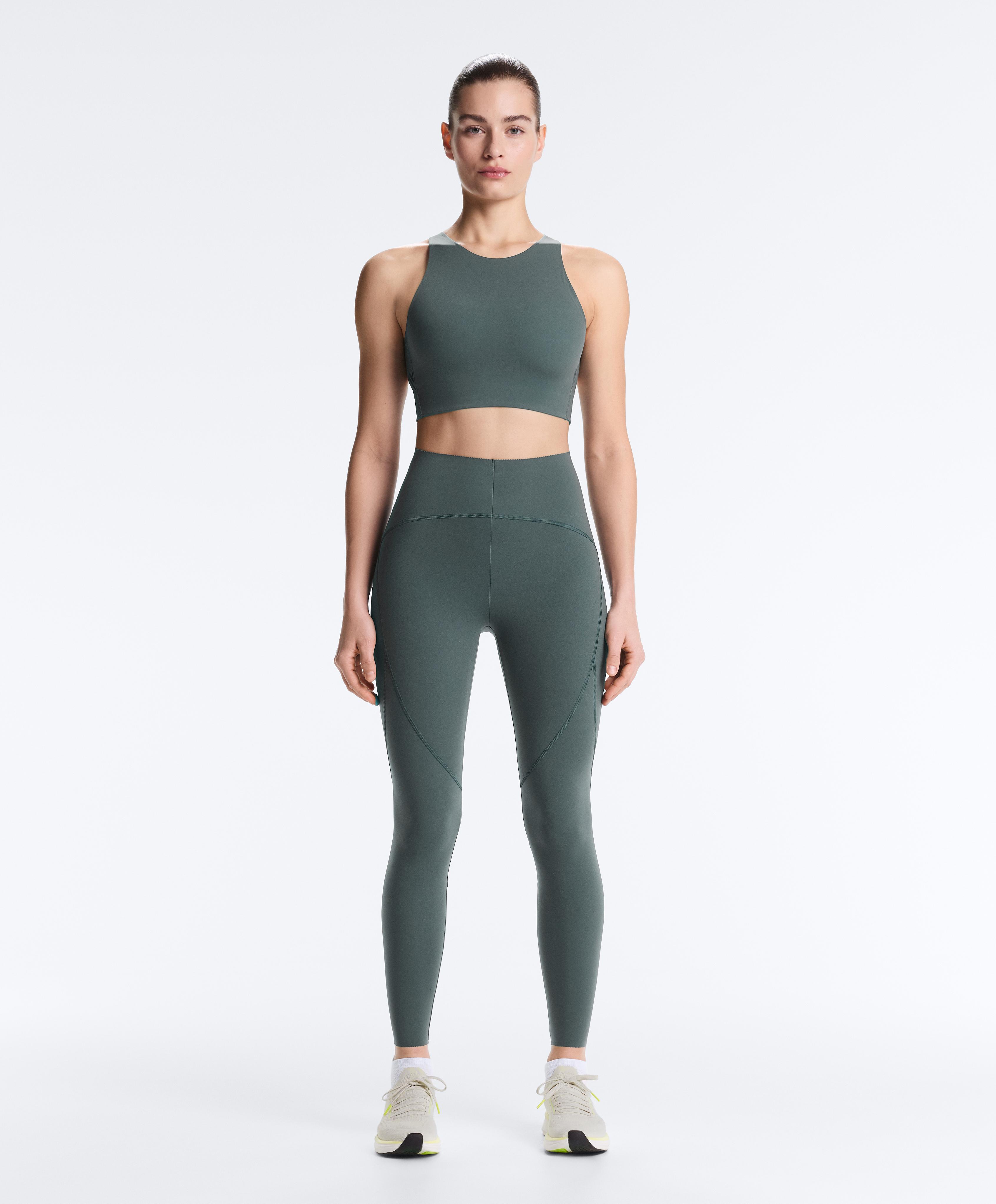 Light Touch crossover back tank top — DARK GREY-GREEN