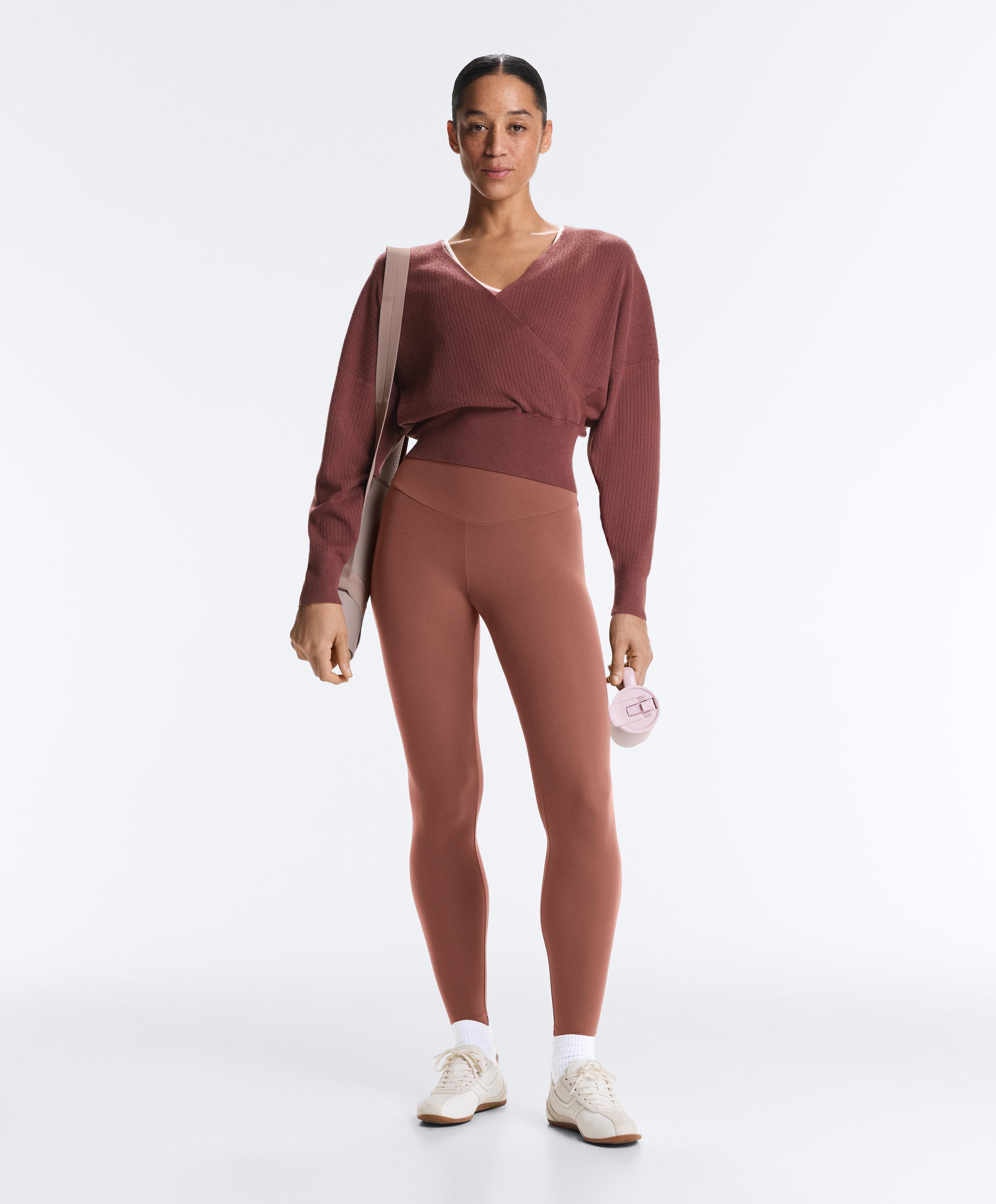 Wrap knit jumper — MAHOGANY