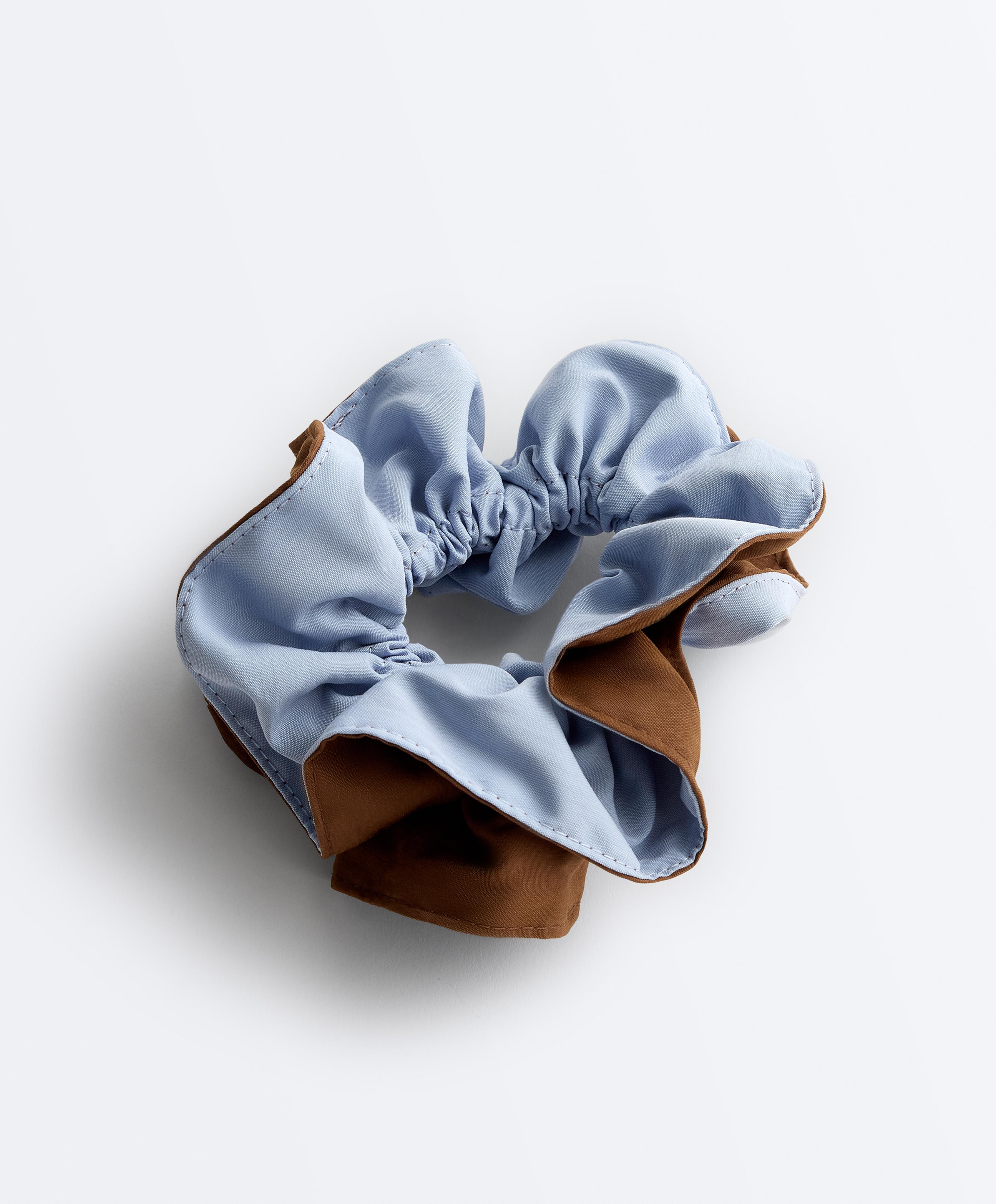 Two-tone maxi scrunchie — MID-BLUE