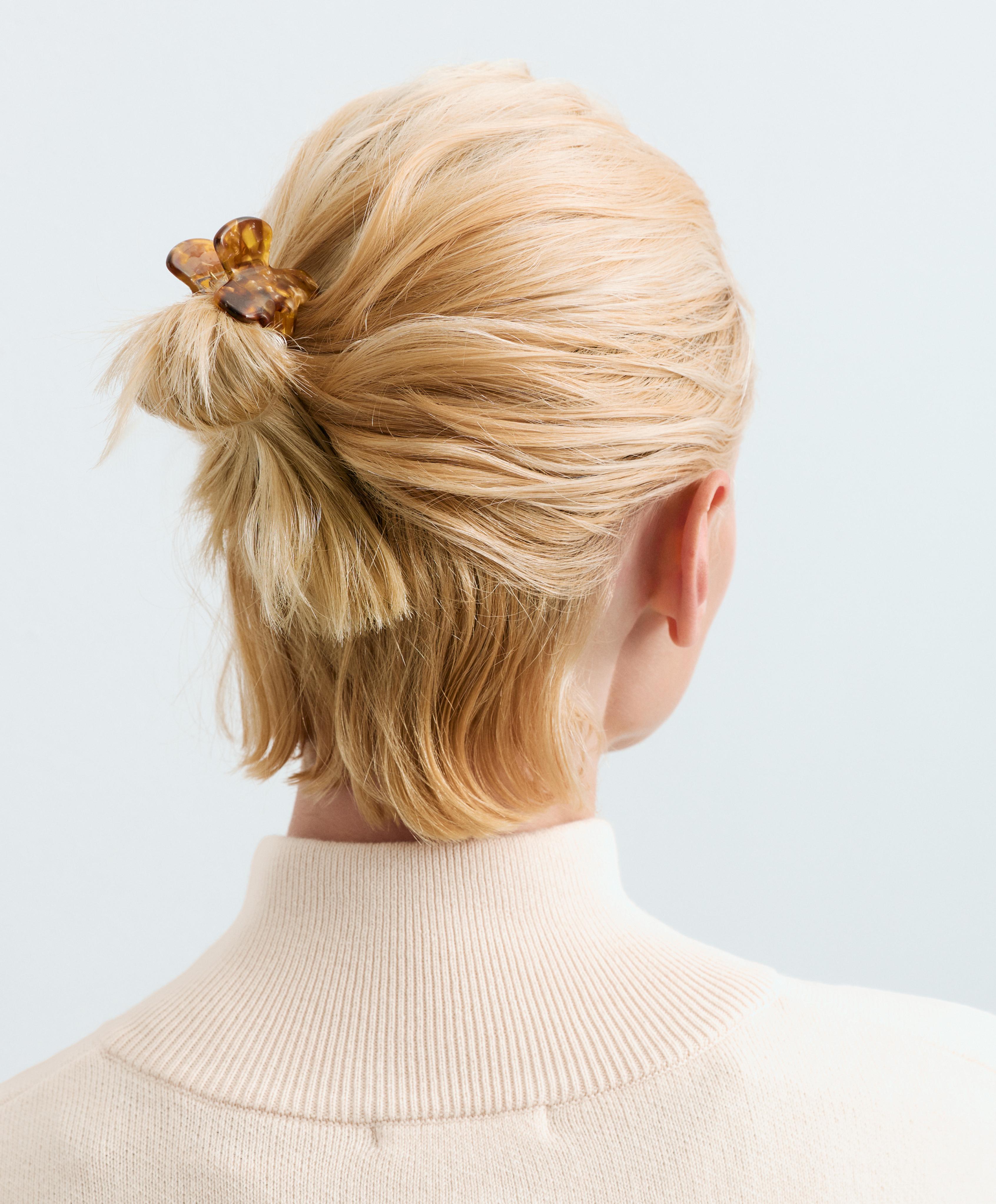 2 mini tortoiseshell hair clips — COPPER