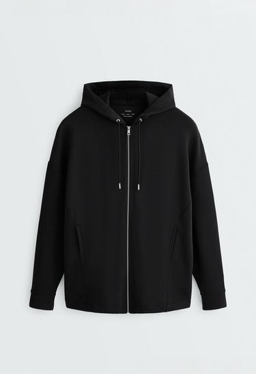 Long soft touch jacket with modal — BLACK 6