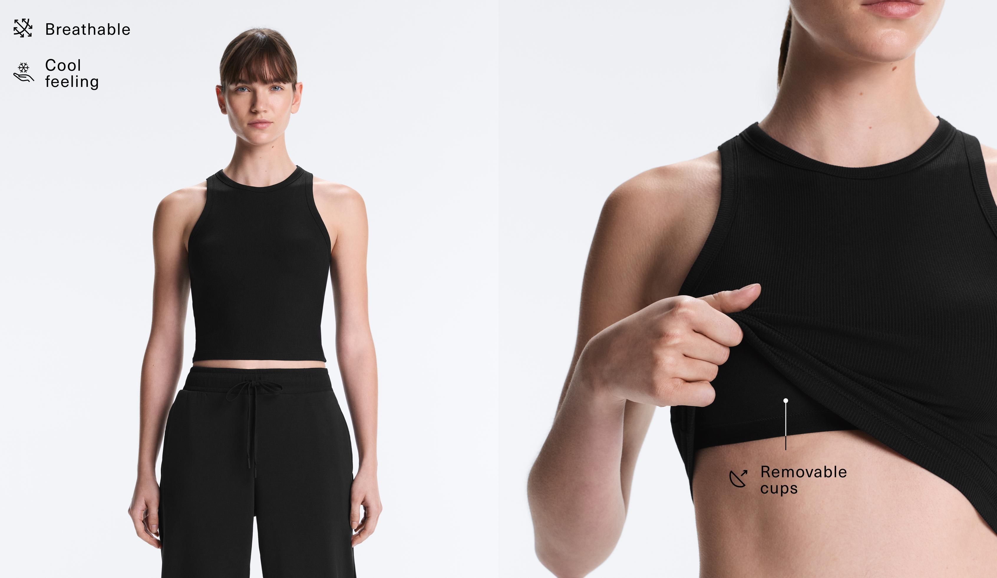 Ilga Tank top Rib iš modalo mišinio Ilga Tank top Rib iš modalo mišinio