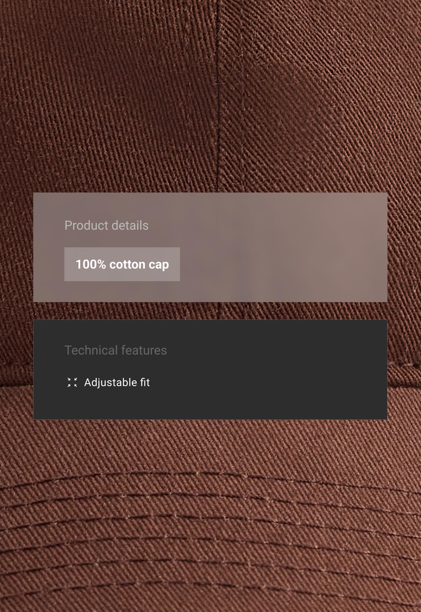 Washed-effect 100% cotton cap — BROWN