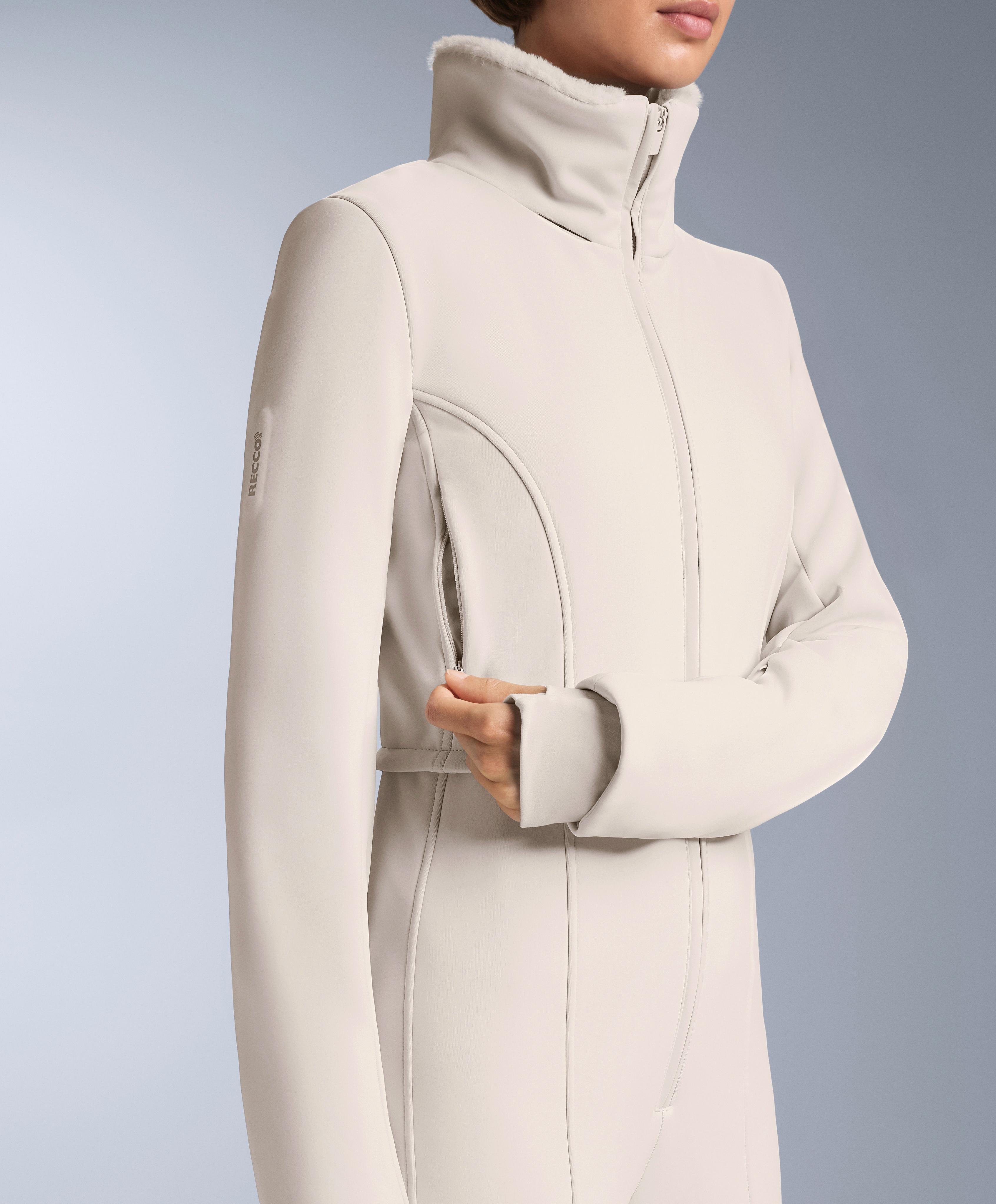 Water-resistant 2-in-1 removable flare stretch SKI jumpsuit — PALE MINK