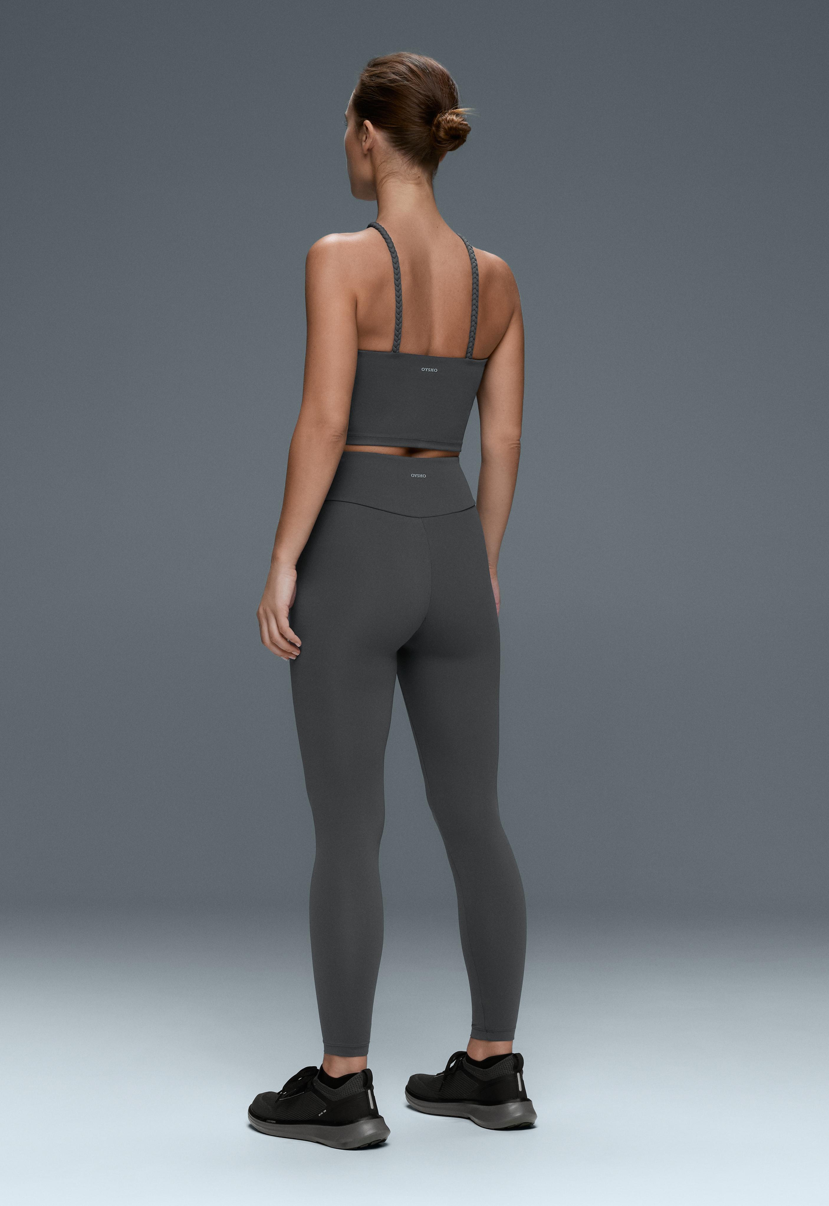 Comfortlux braided halter tank top — STEEL GREY