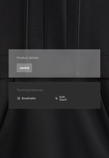 Soft-touch modal sweatshirt with zip — BLACK 2
