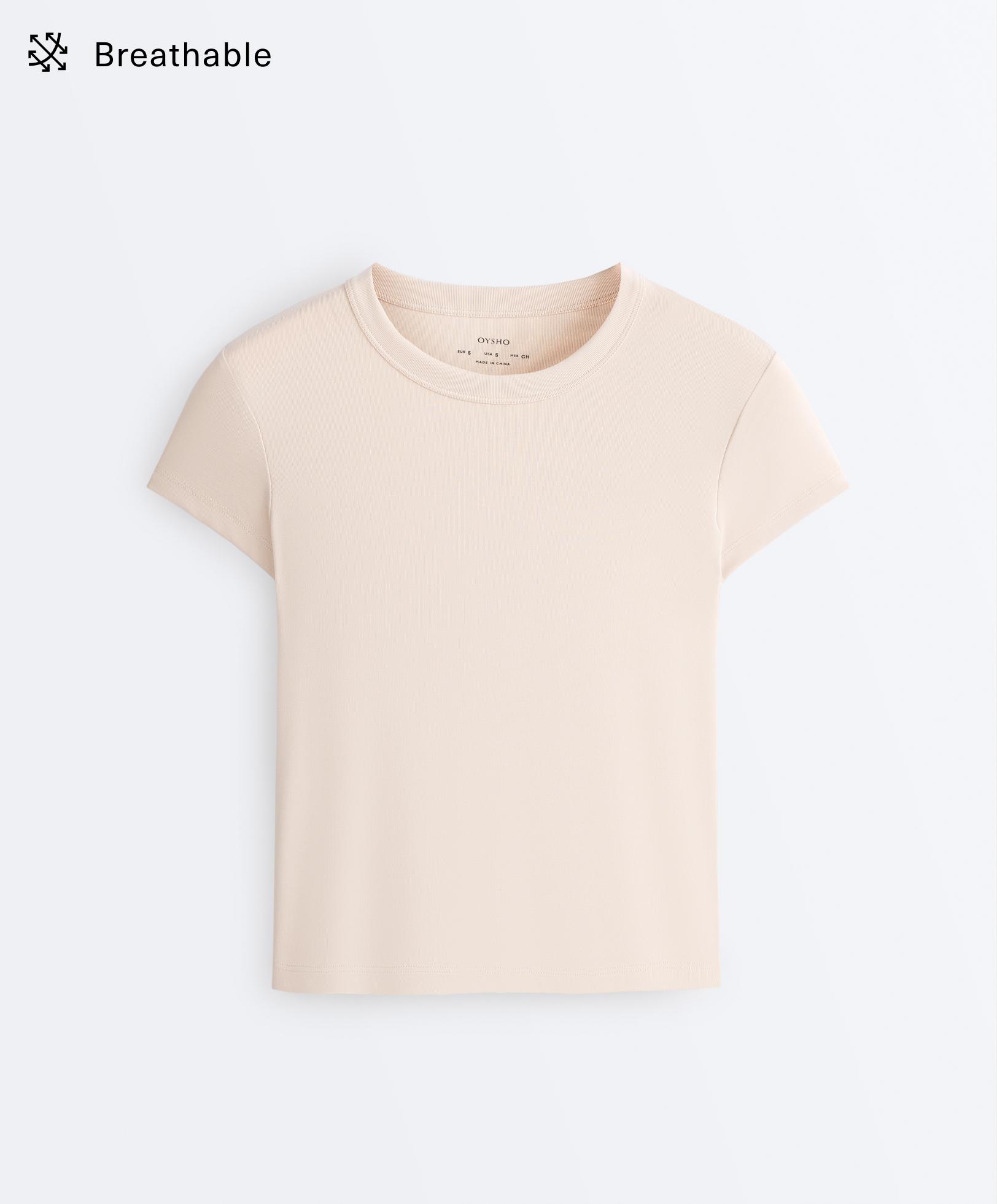 Fitted modal rib short-sleeve T-shirt — SANDY