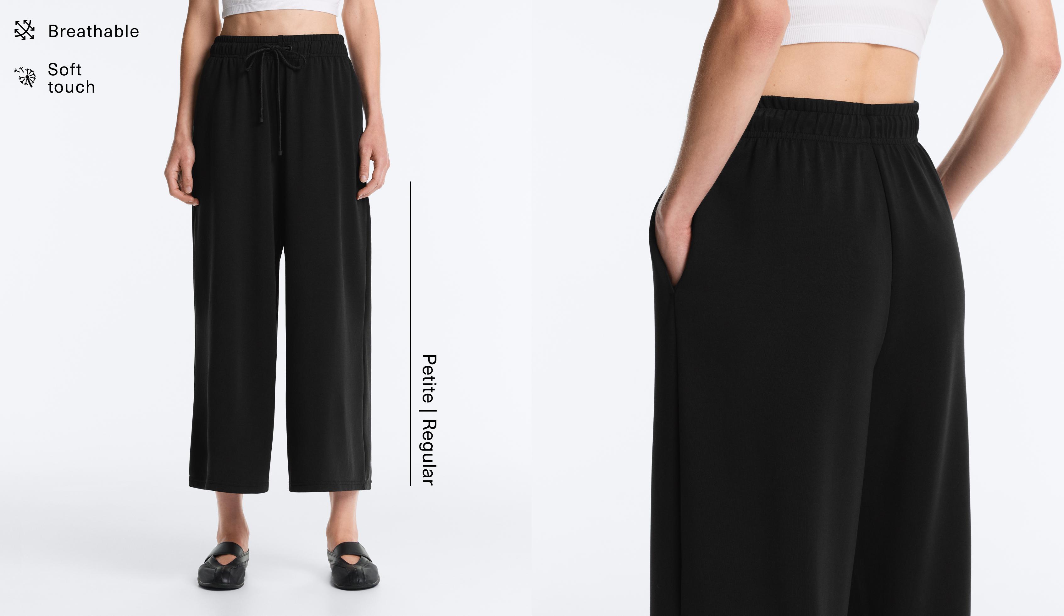 Pantalón crop ancho con modal tacto suave