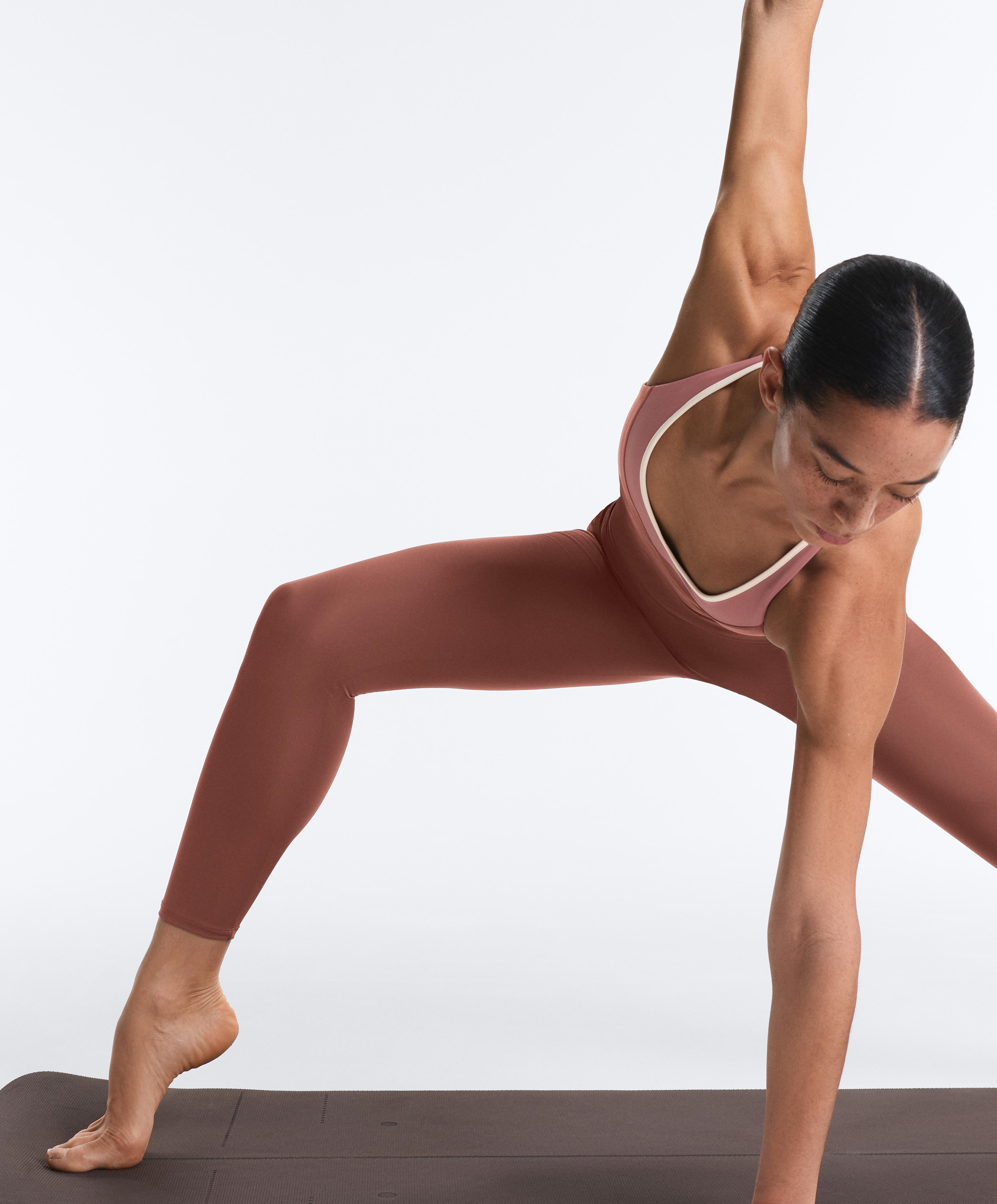 Comfortlux block long jumpsuit — MAHOGANY