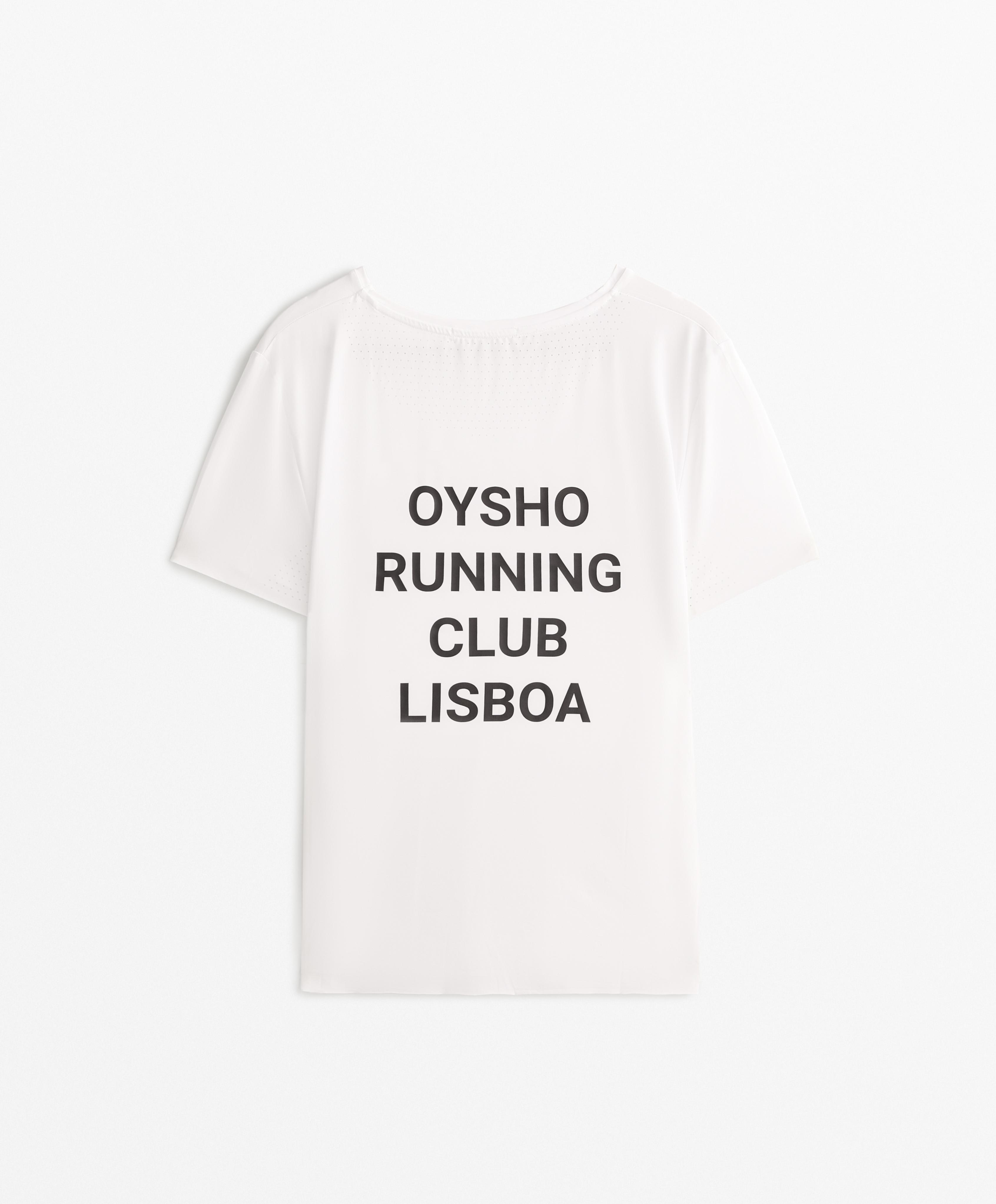 Running Club Lisboa fitted short-sleeved technical T-shirt — WHITE