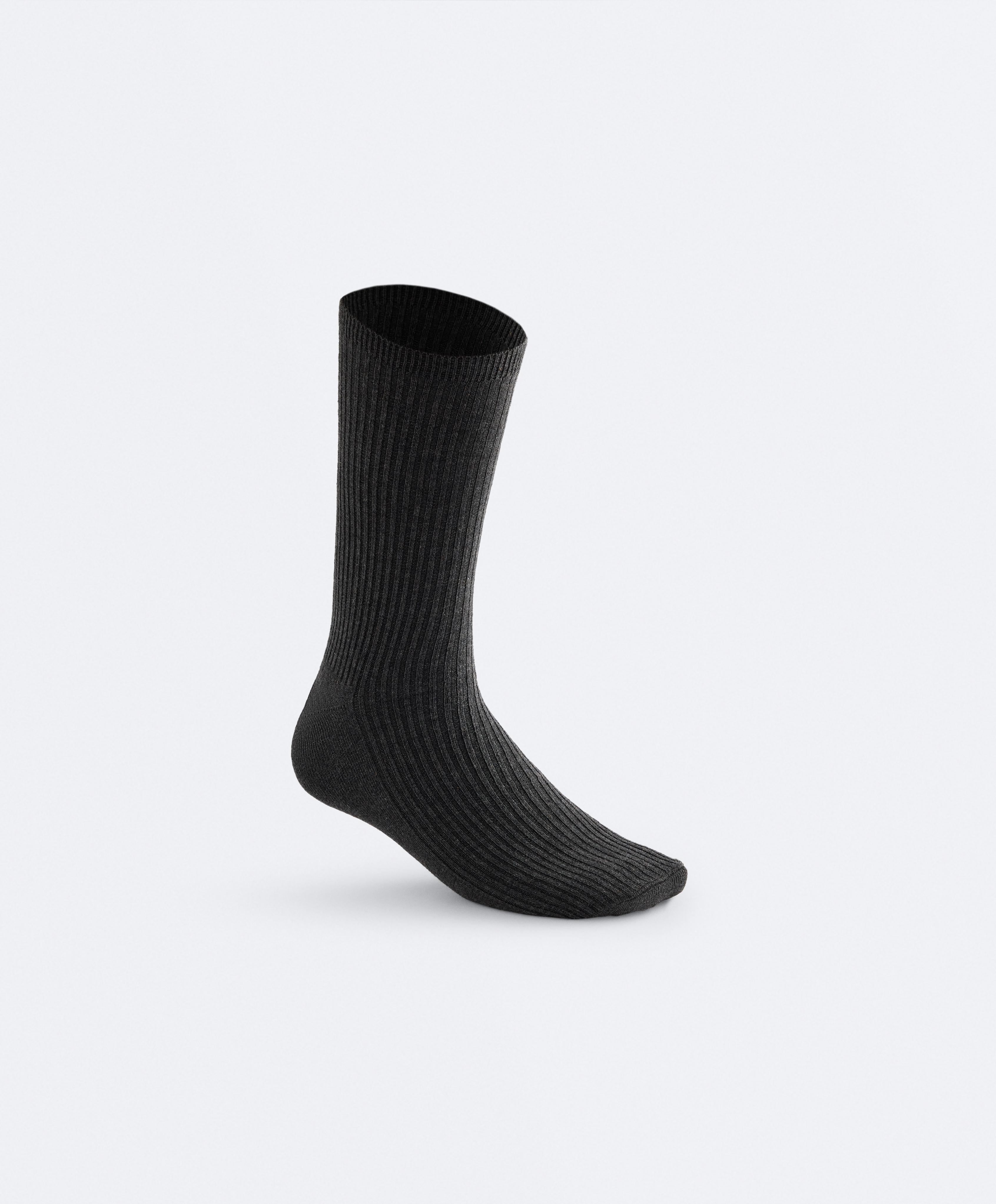 5 pairs of cotton blend classic socks — DARK GREY
