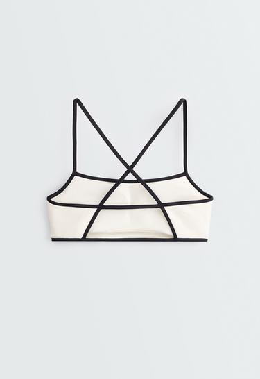 Low-support Comfortlux contrast sports bra — PALE ECRU 8