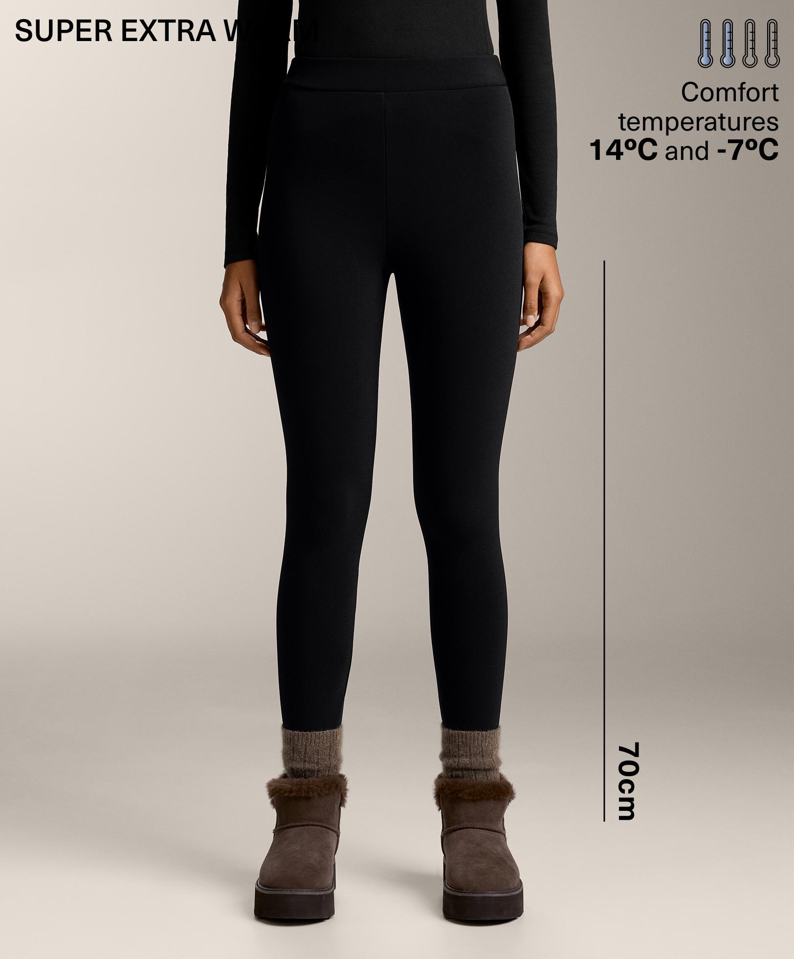 Ankle-length high-rise super-extra-warm seamless 70cm leggings