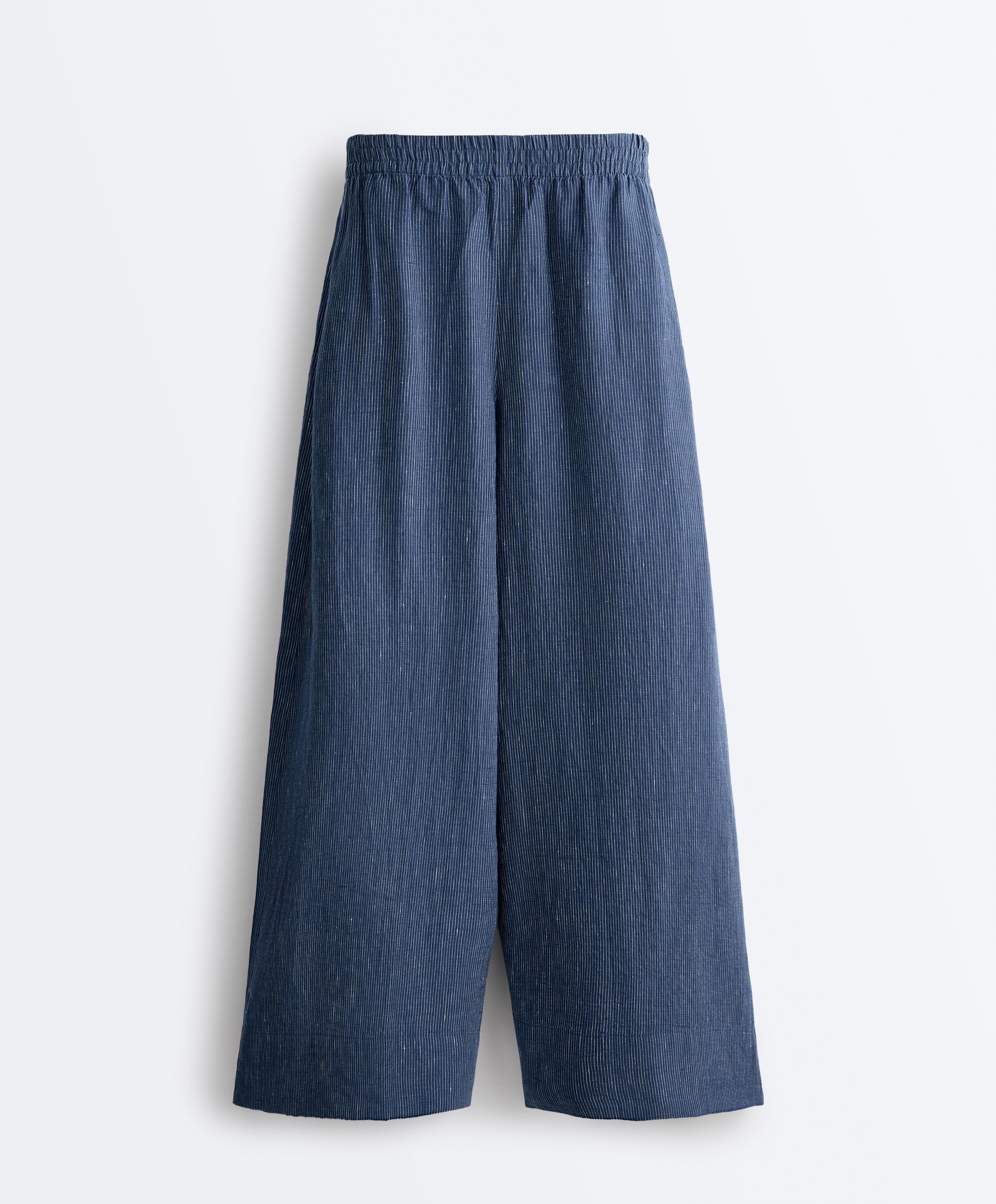 Pantalón super wide leg crop 100% lino