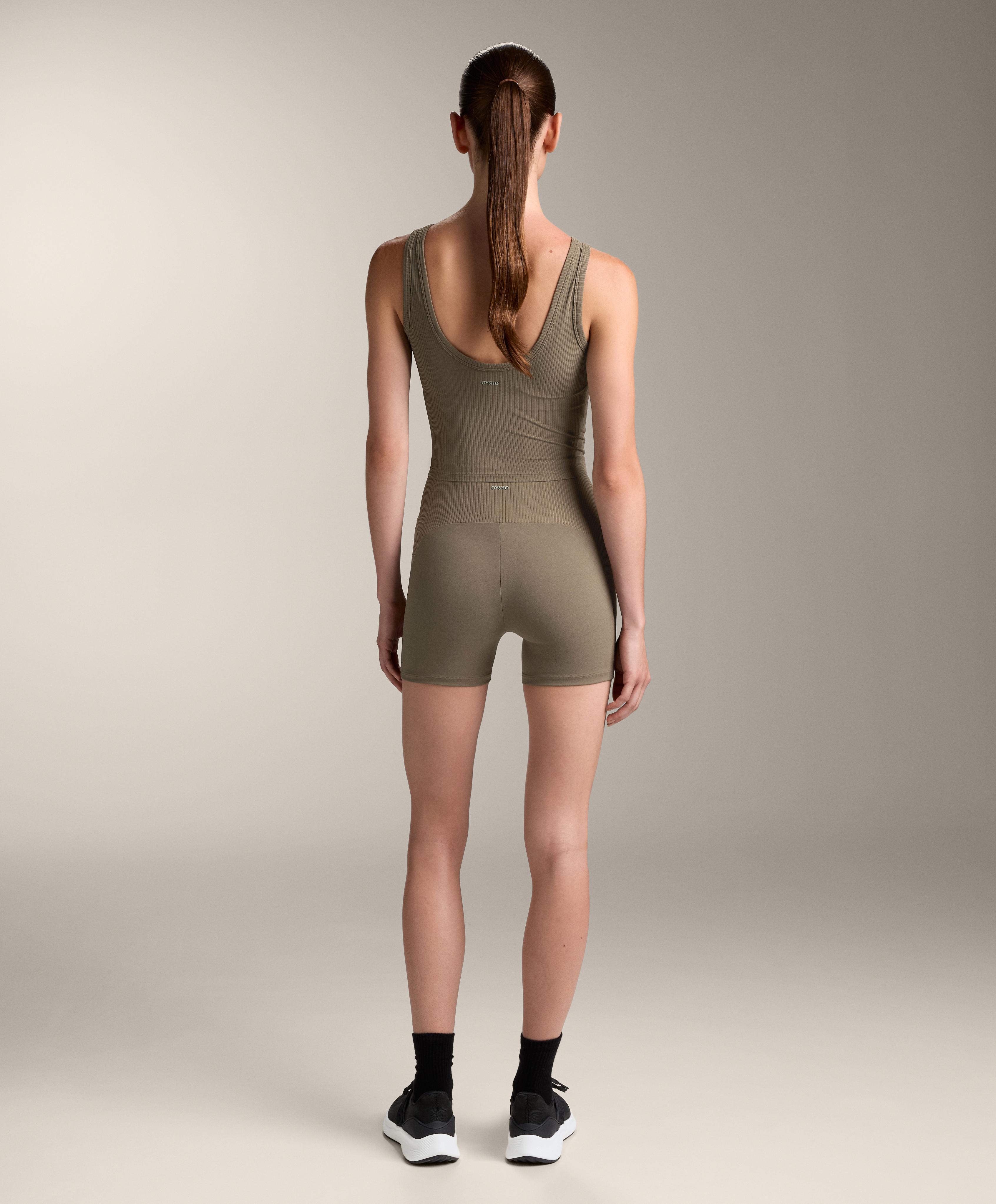 Total look comfortlux 10cm dark mole rib hot pant with rib tank top - Sale