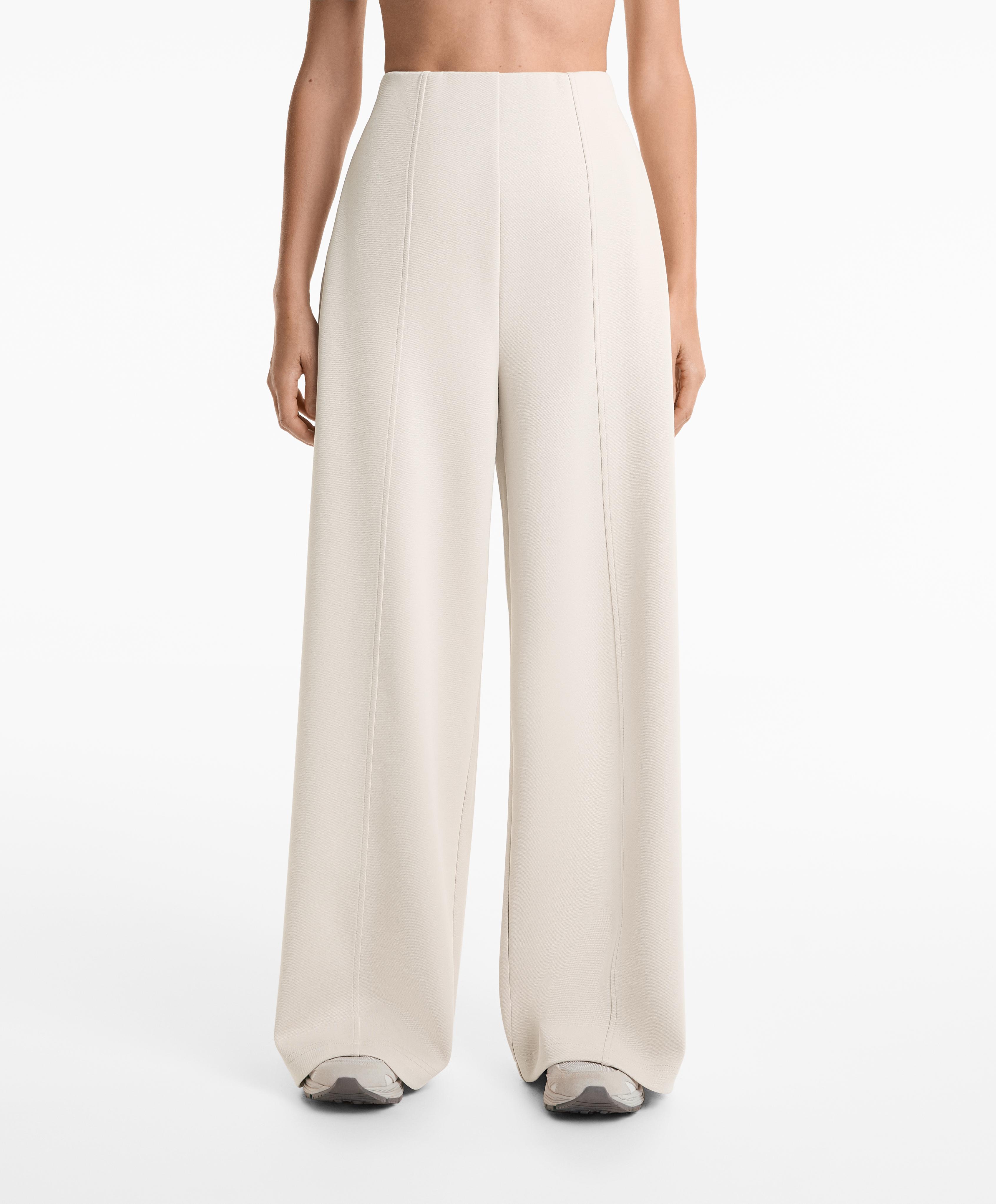 กางเกงขายาวผ้าปิเก้ super high rise ผสมฝ้าย กางเกงขายาวผ้าปิเก้ super high rise ผสมฝ้าย