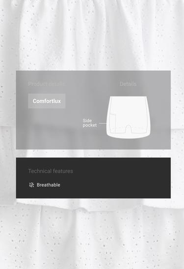 Comfortlux embroidered short skirt — WHITE  2