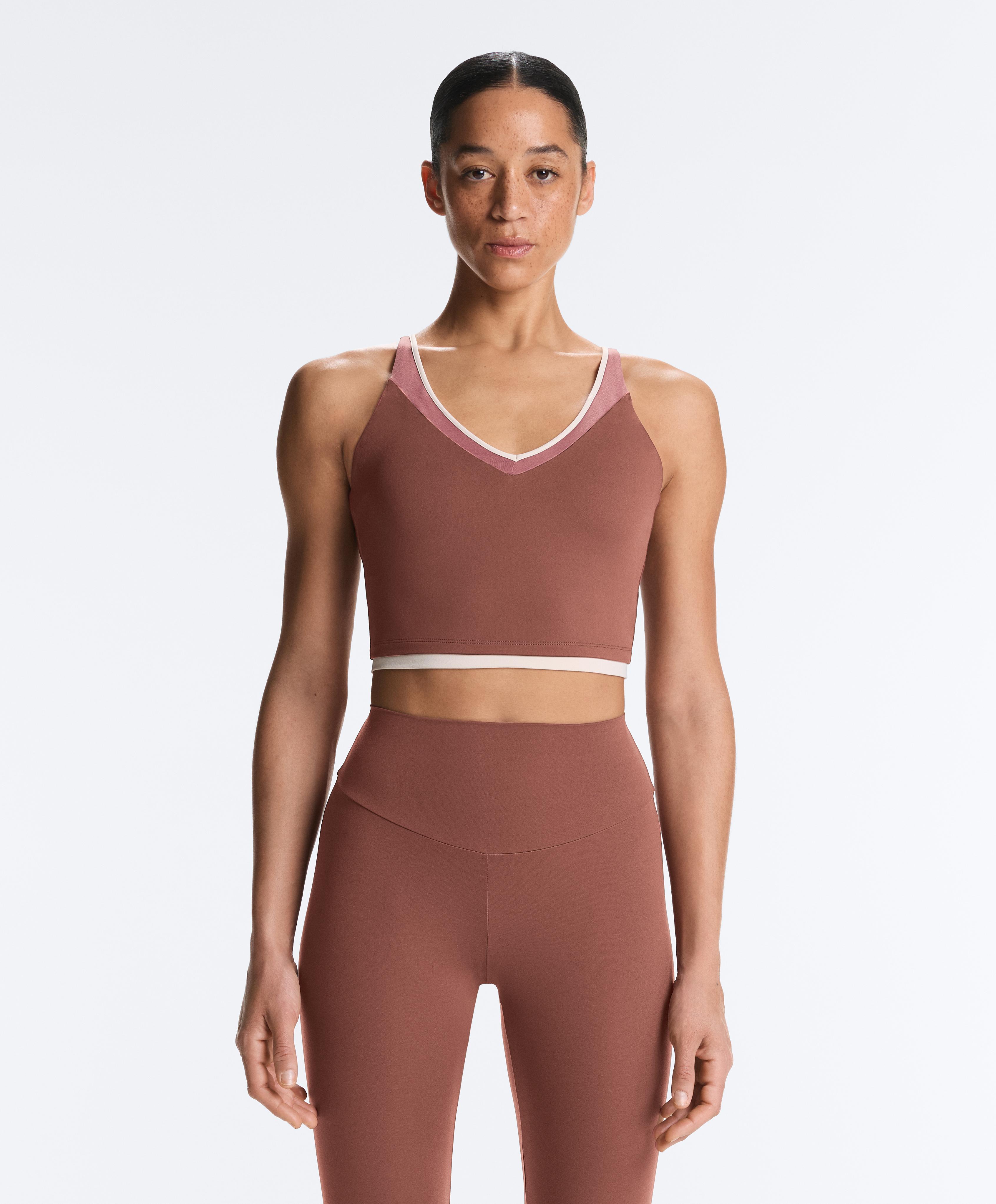 Comfortlux block tank top — MAHOGANY