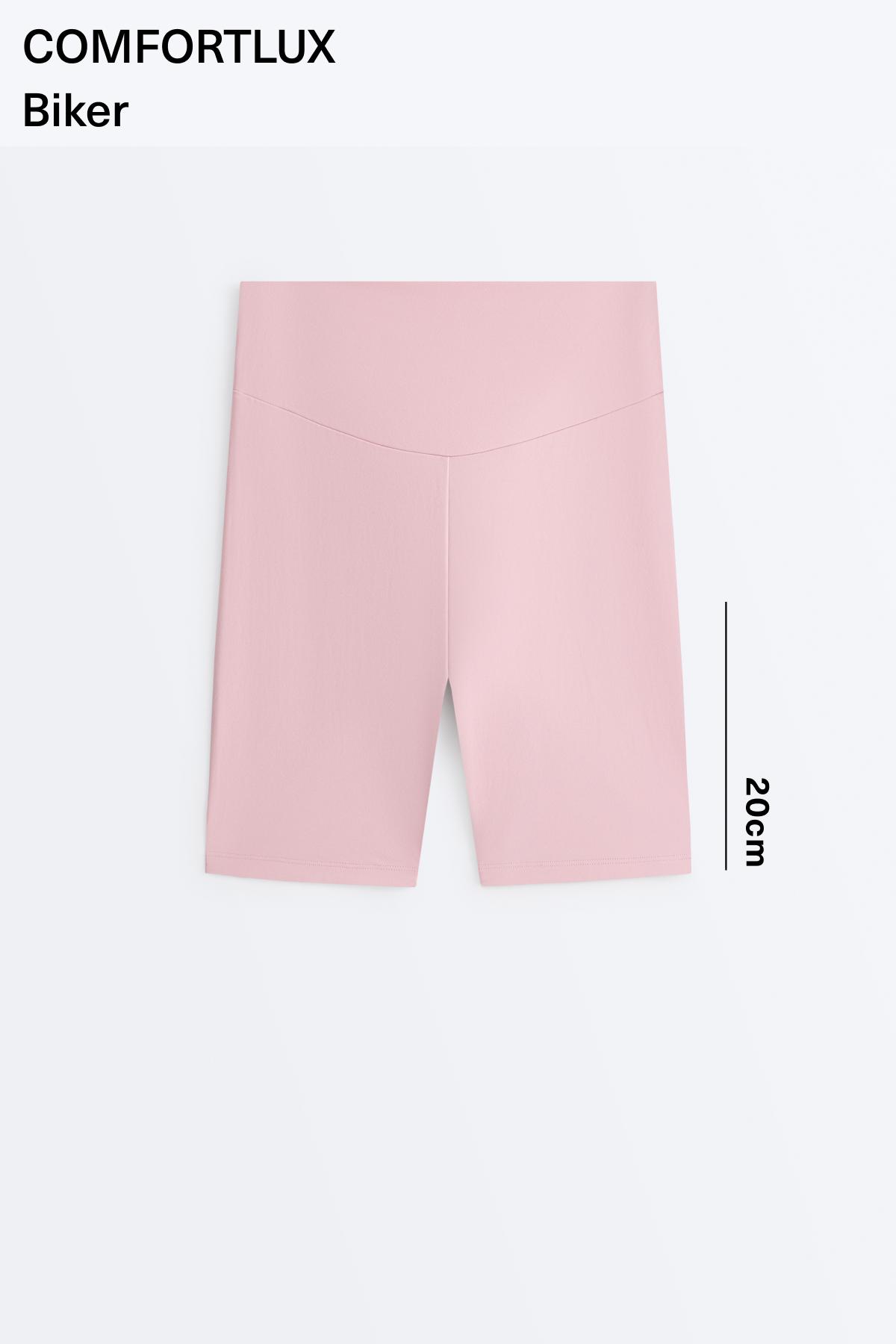 Comfortlux high-rise 20cm biker leggings — PALE PINK