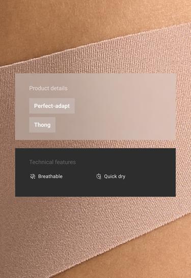 5 invisible polyamide blend PANTONE™ thongs — BEIGE 2