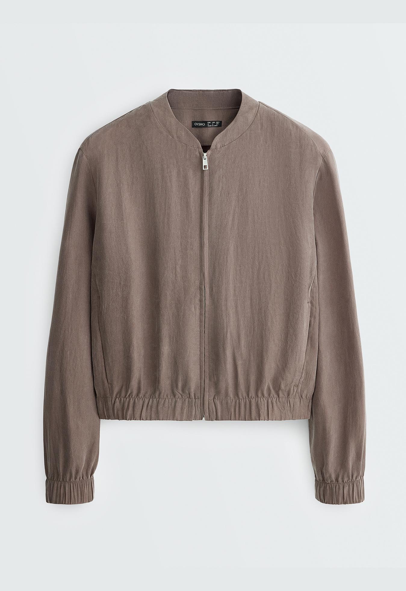 100% lyocell bomber jacket — DARK MINK