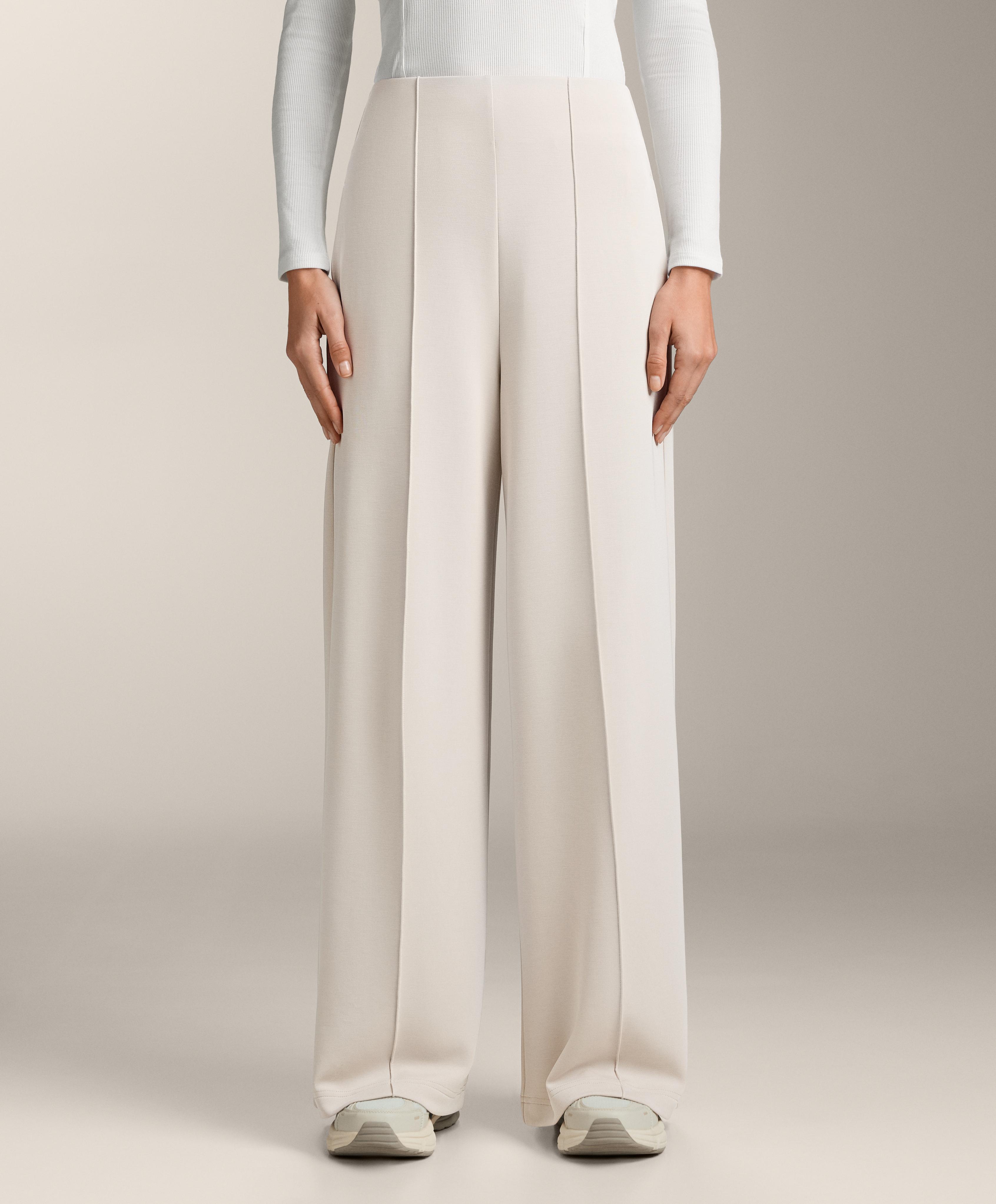 Straight-leg trousers with soft-touch modal and crease
