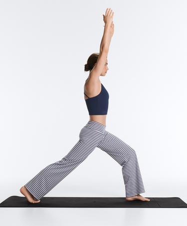 High-rise Comfortlux striped straight-leg trousers — NAVY BLUE 5