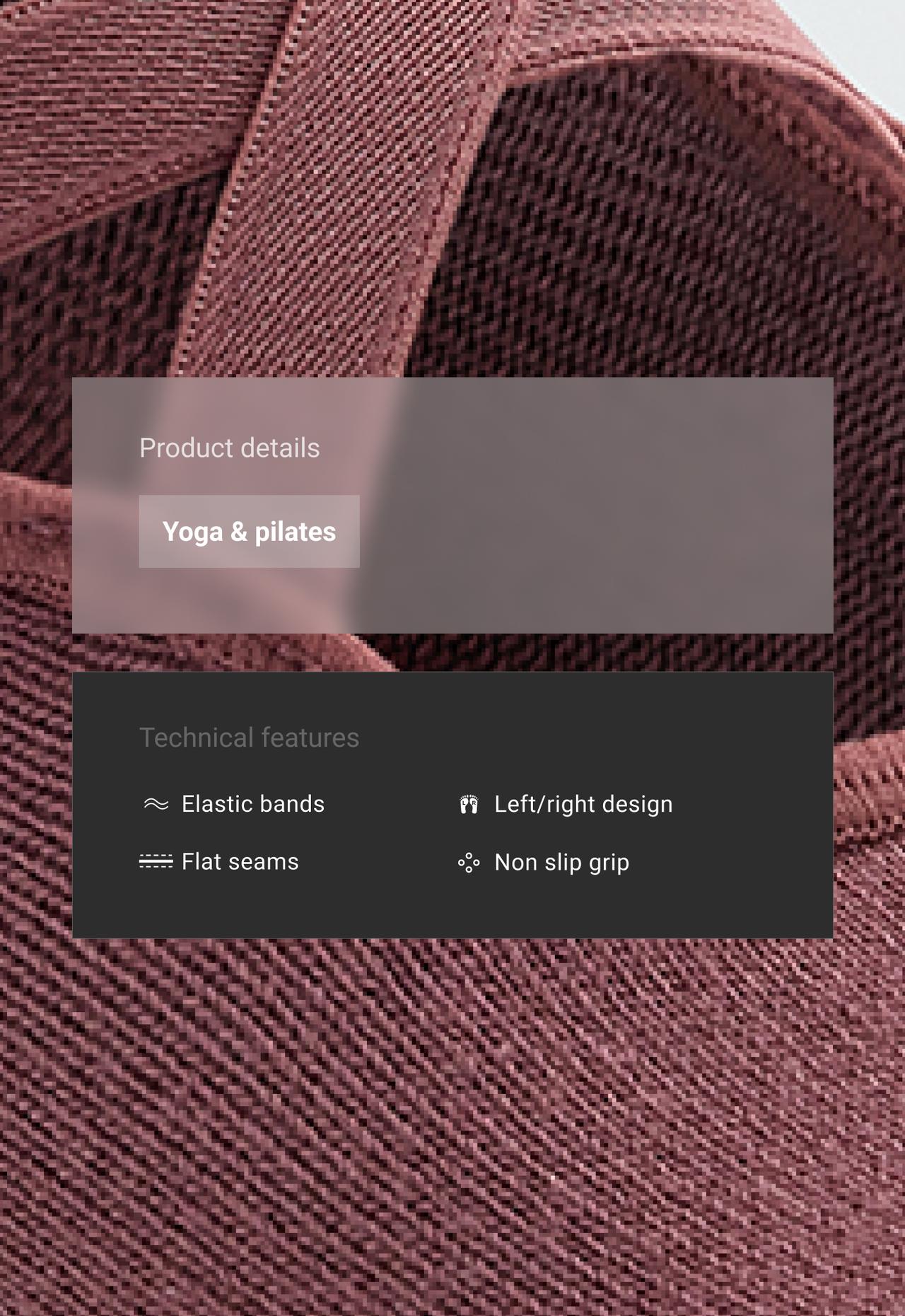 2 pairs of cotton blend yoga and Pilates socks with crossover straps — DARK ROSETTE