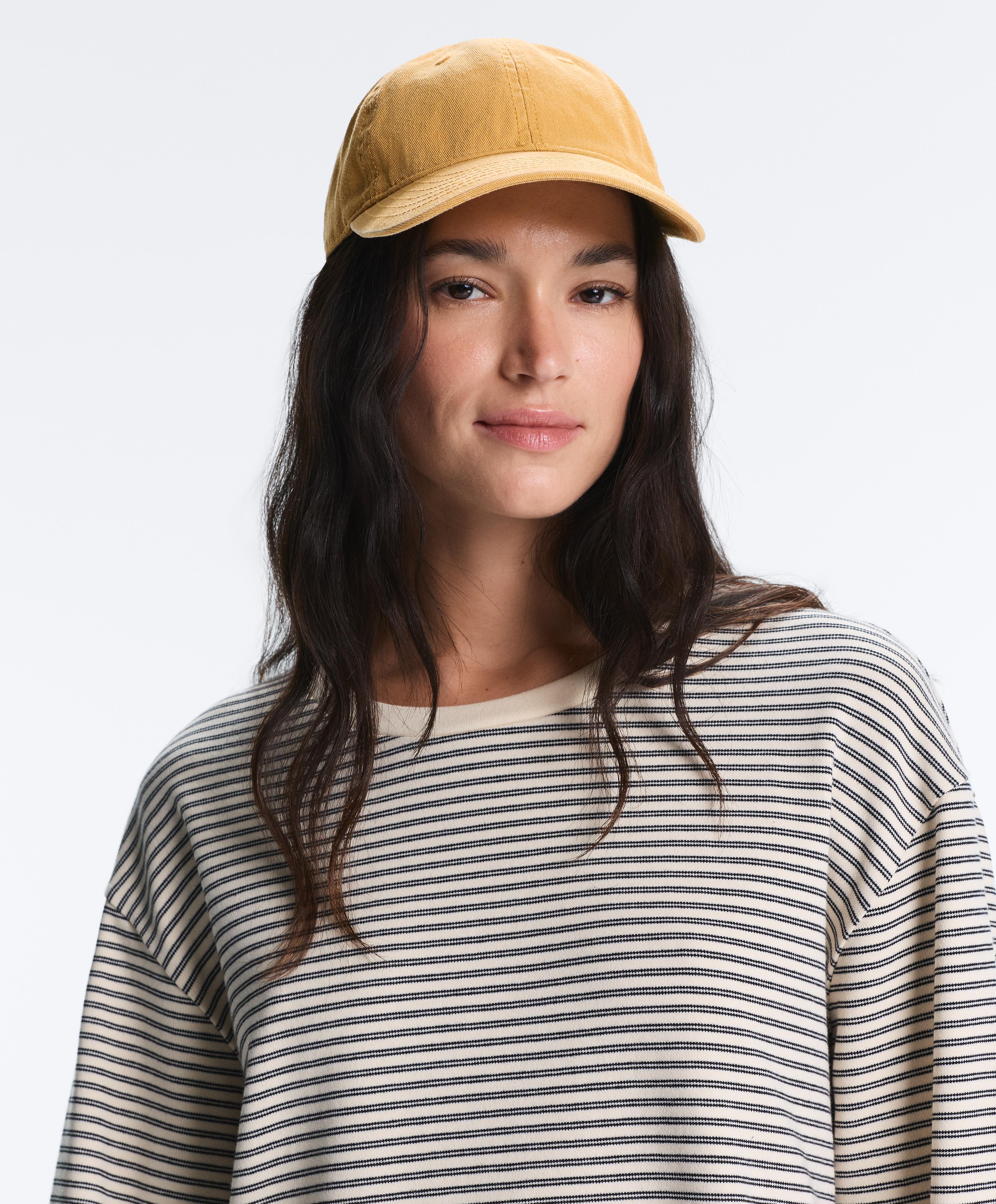 Washed-effect 100% cotton cap — MUSTARD