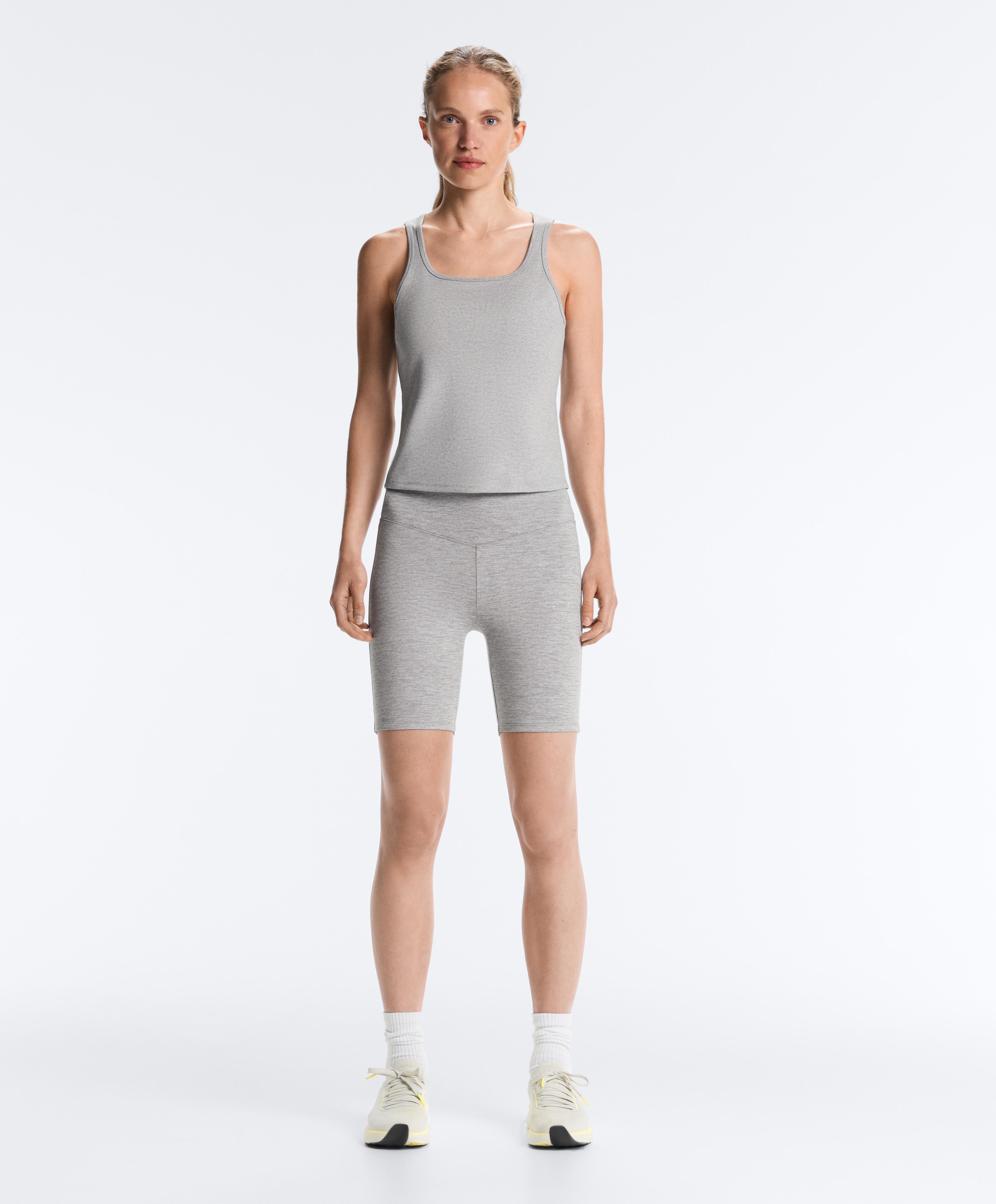 Evermove high-rise 20cm cycle leggings — MID-GREY MELANGE