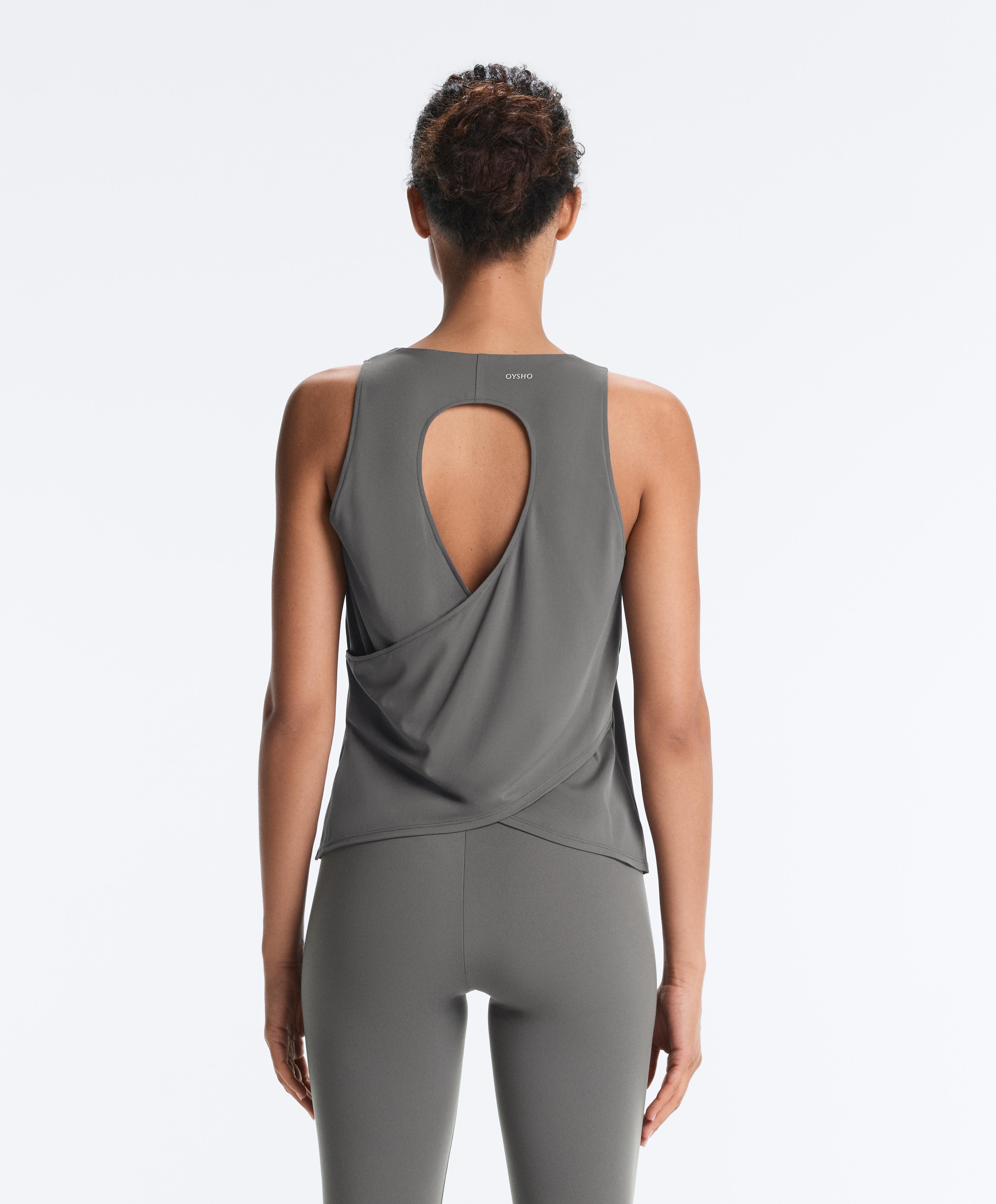 Comfortlux cross-back T-shirt — MID GREY