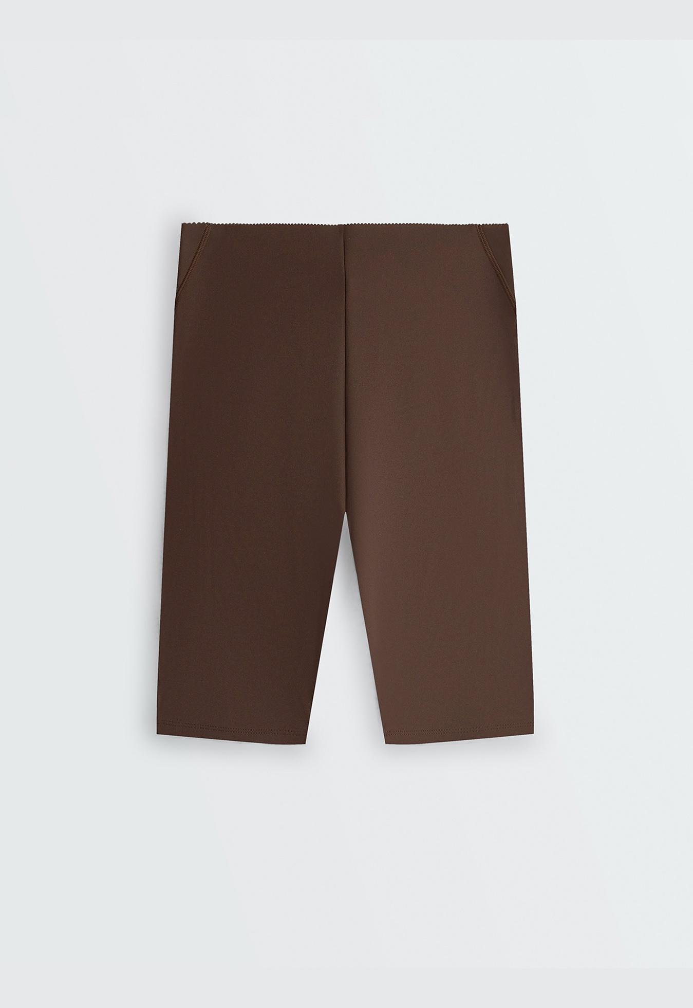 High rise Compressive core control 25cm cycle leggings — DARK REDDISH‑BROWN