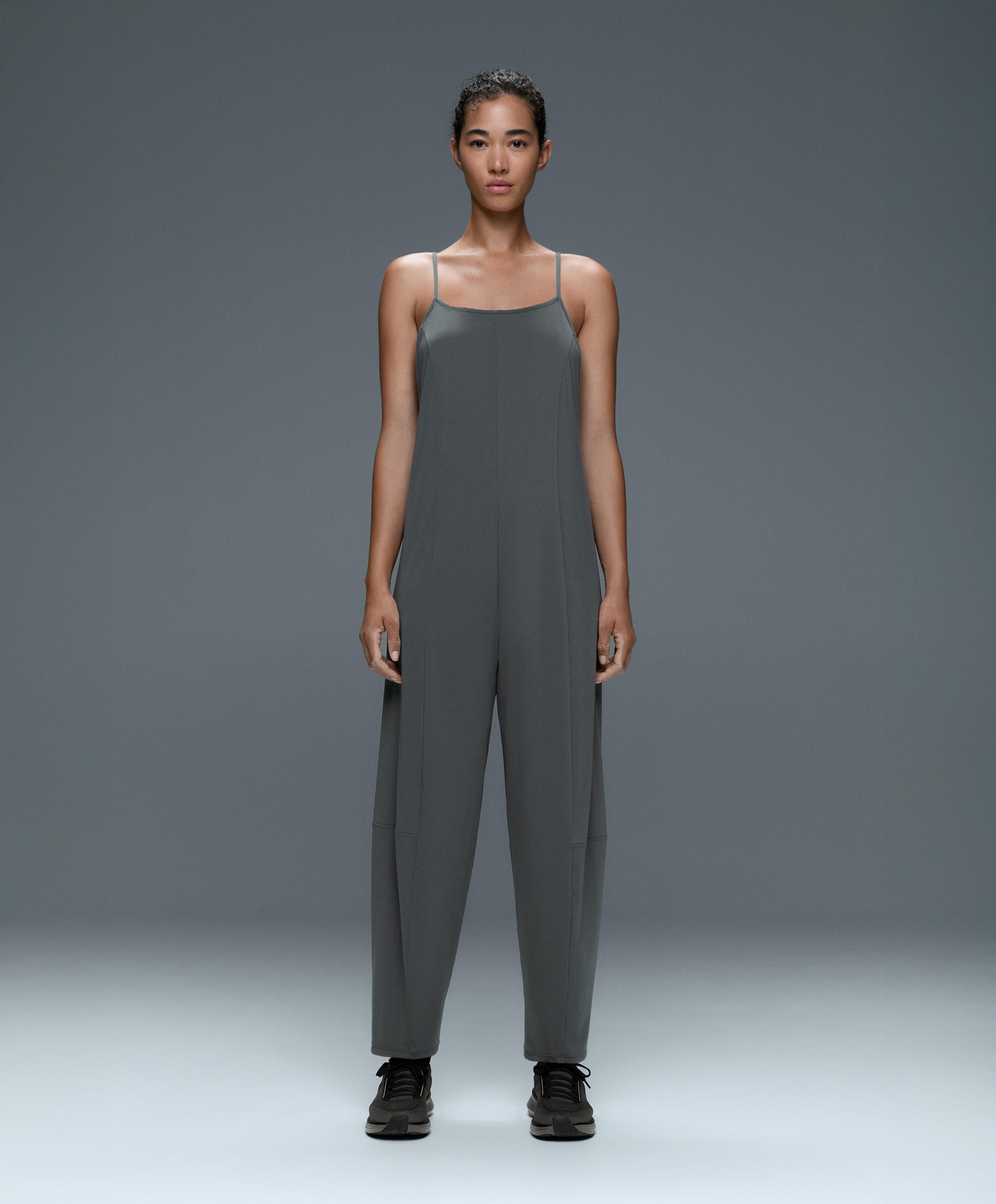Light Touch wide long jumpsuit — STEEL GREY