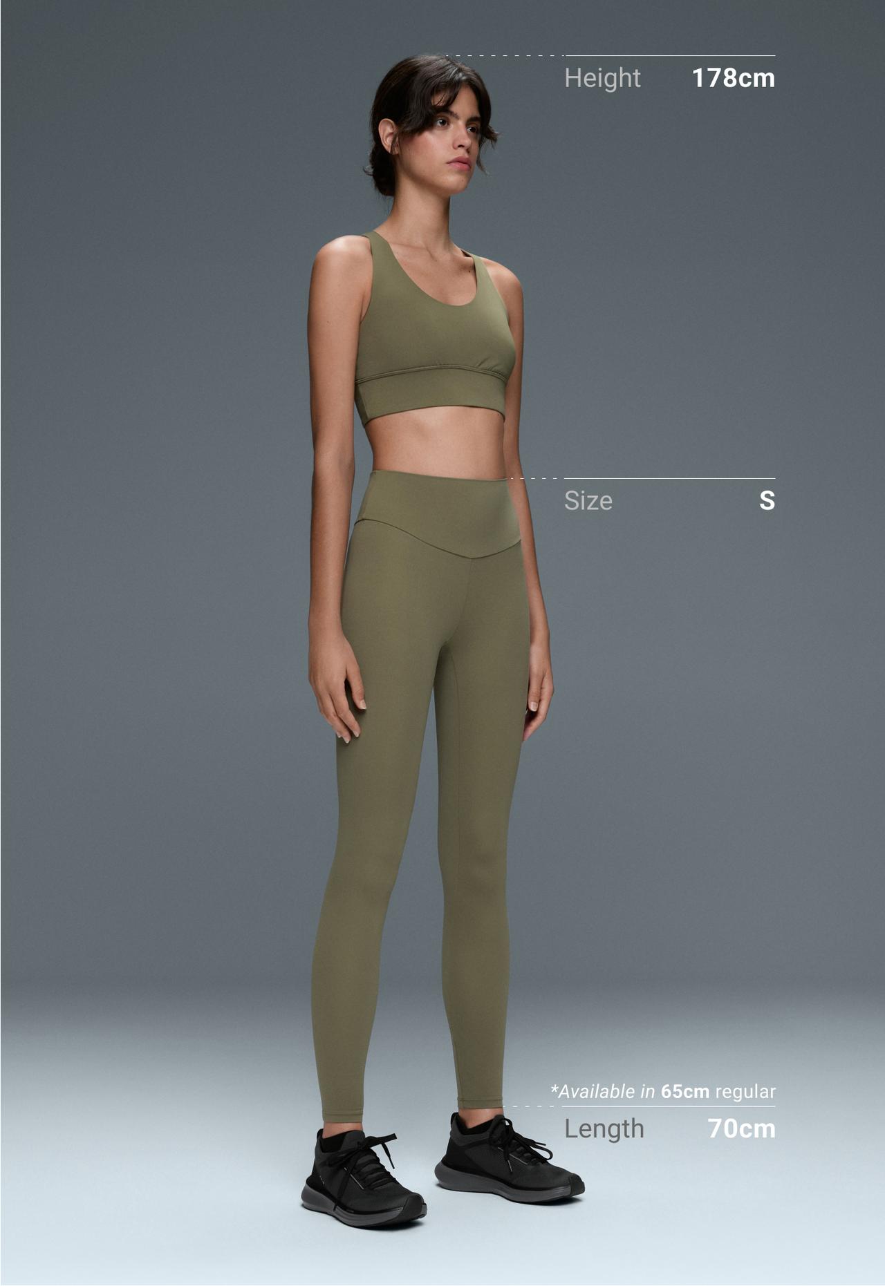 Ankle-length High rise Comfortlux leggings — DARK KHAKI