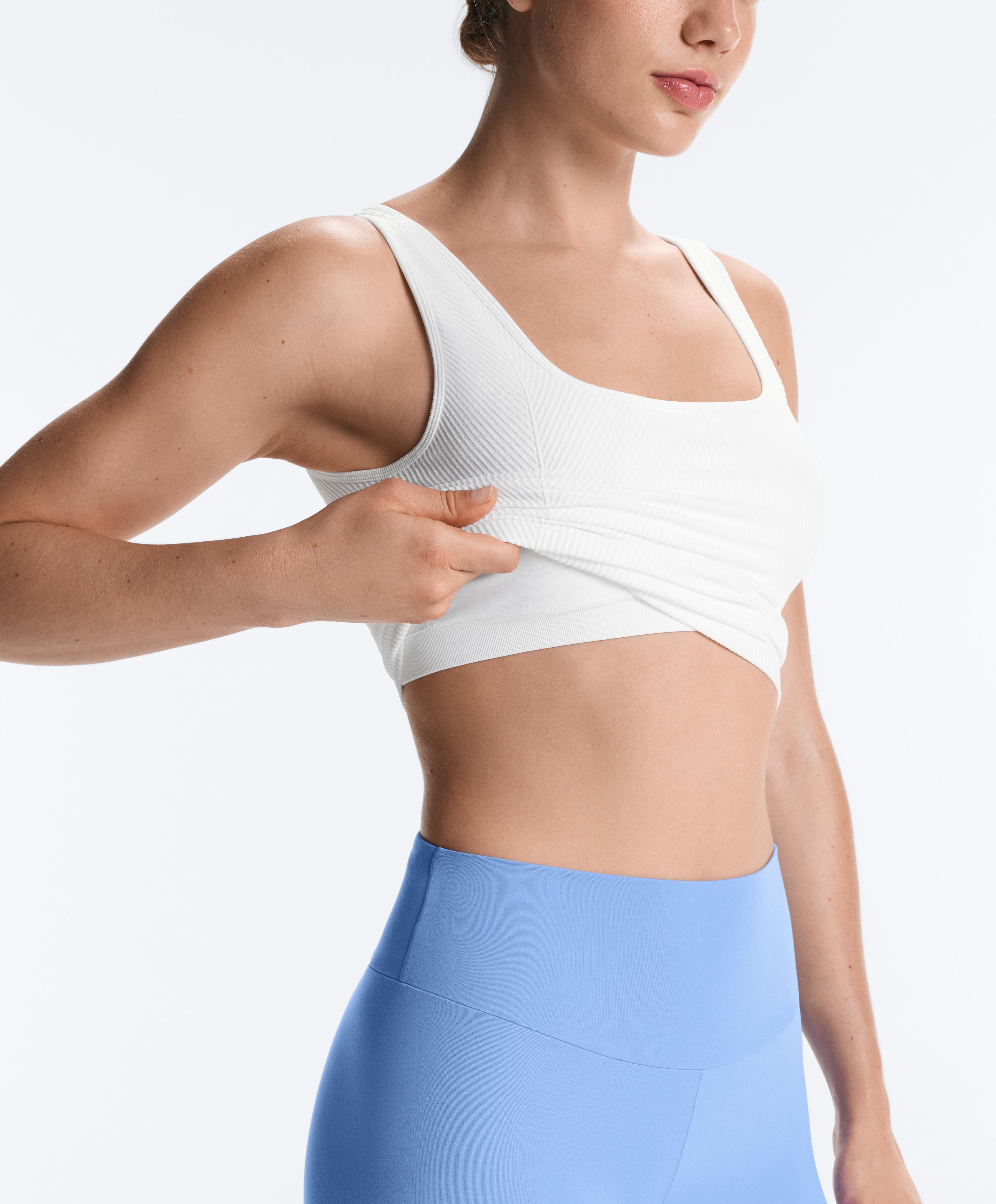 Seamless square neck tank top — WHITE
