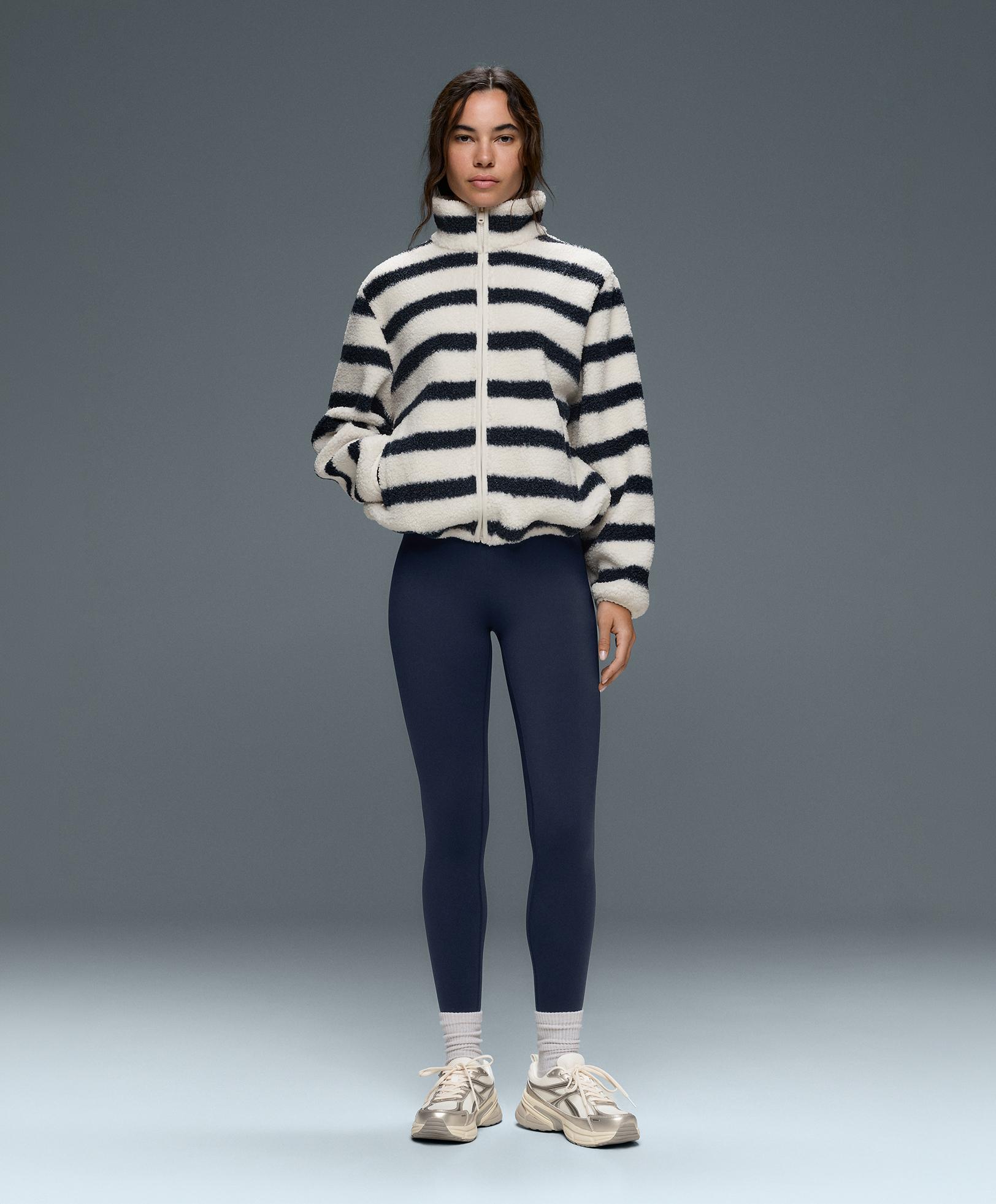 Compressive high-rise core-control ankle-length leggings — NAVY BLUE