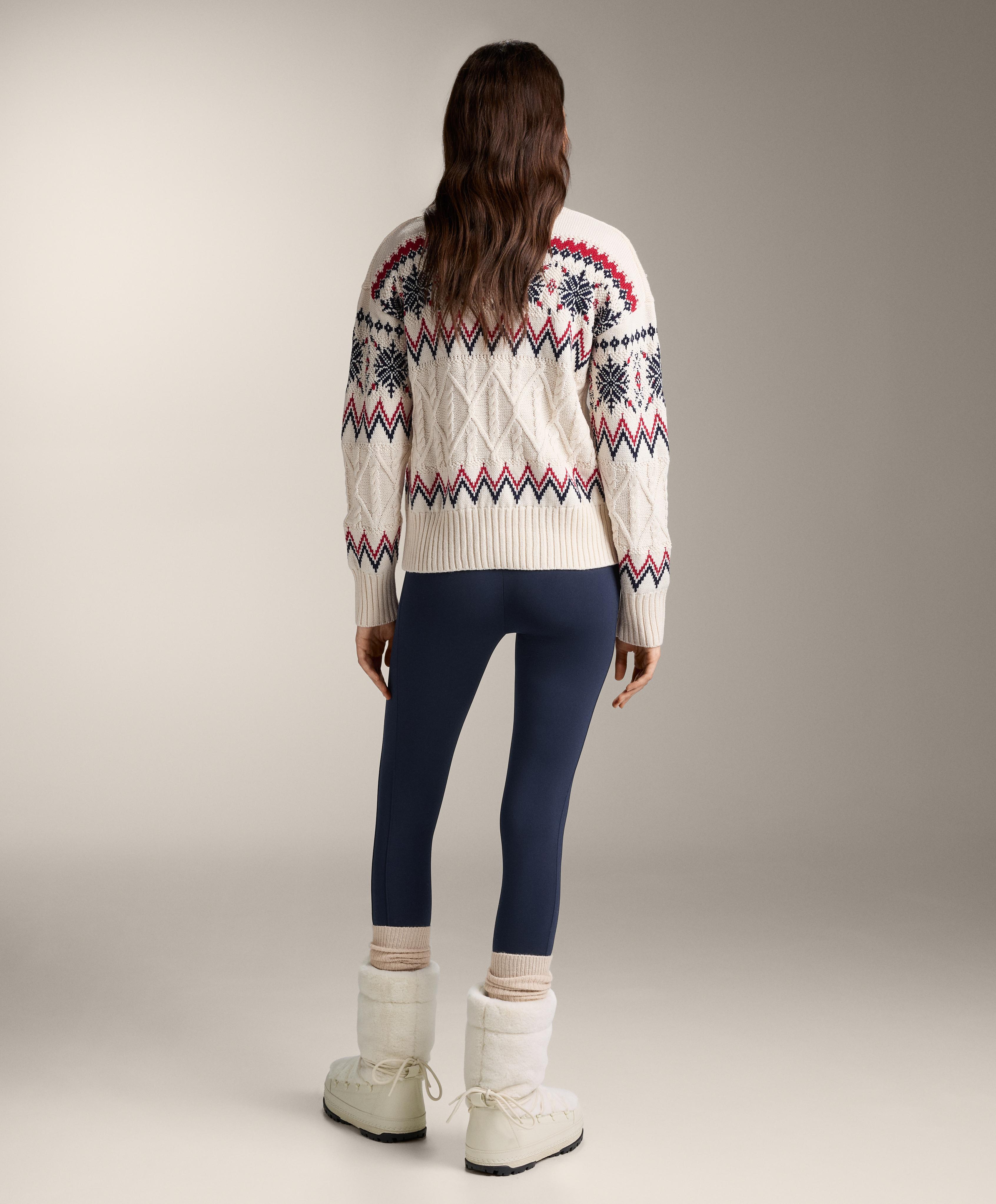 Kar tanesi jakarlı örgü kazak - Görsel 8