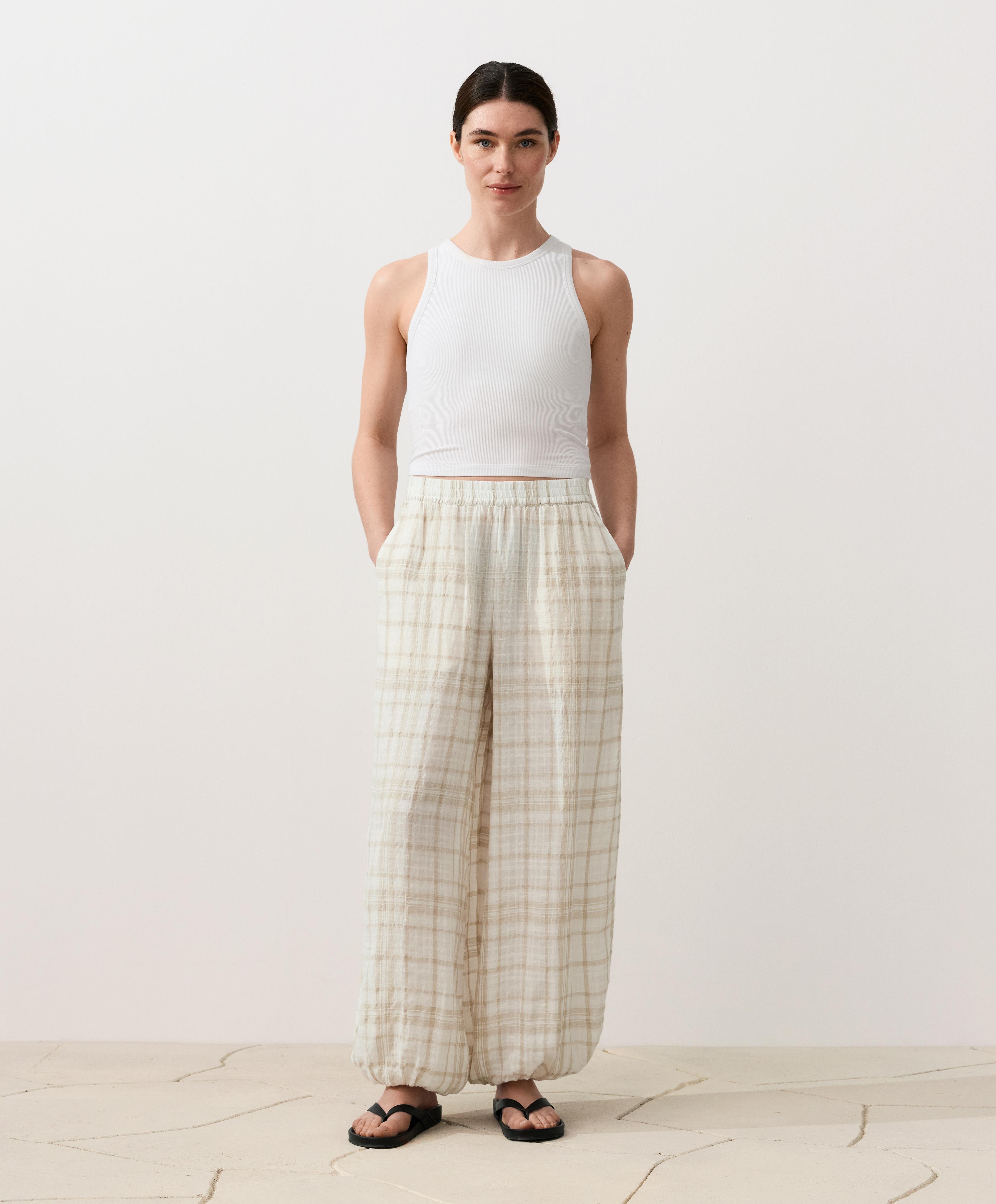 100% linen bloomer trousers