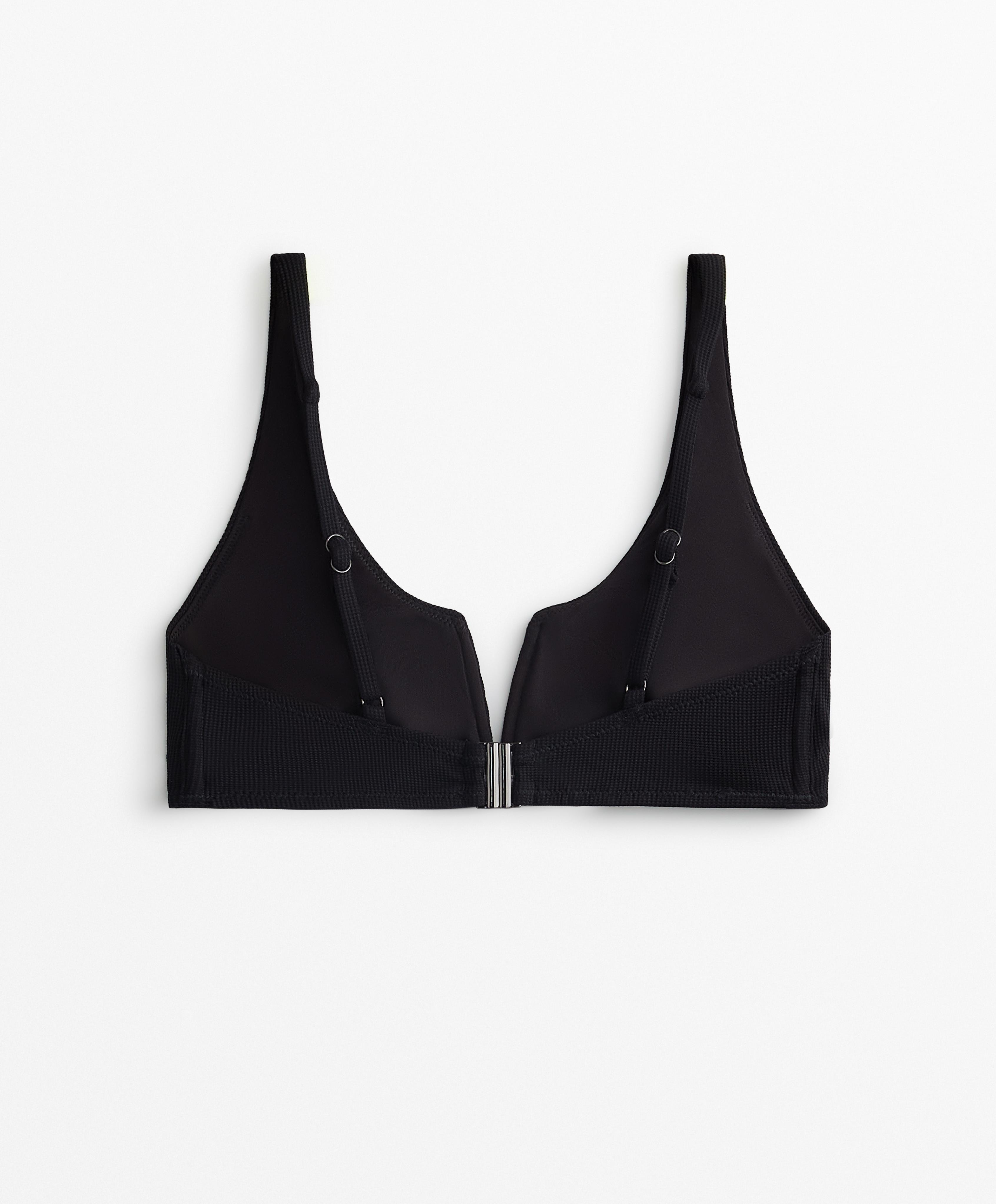 Piqué halterneck bikini top