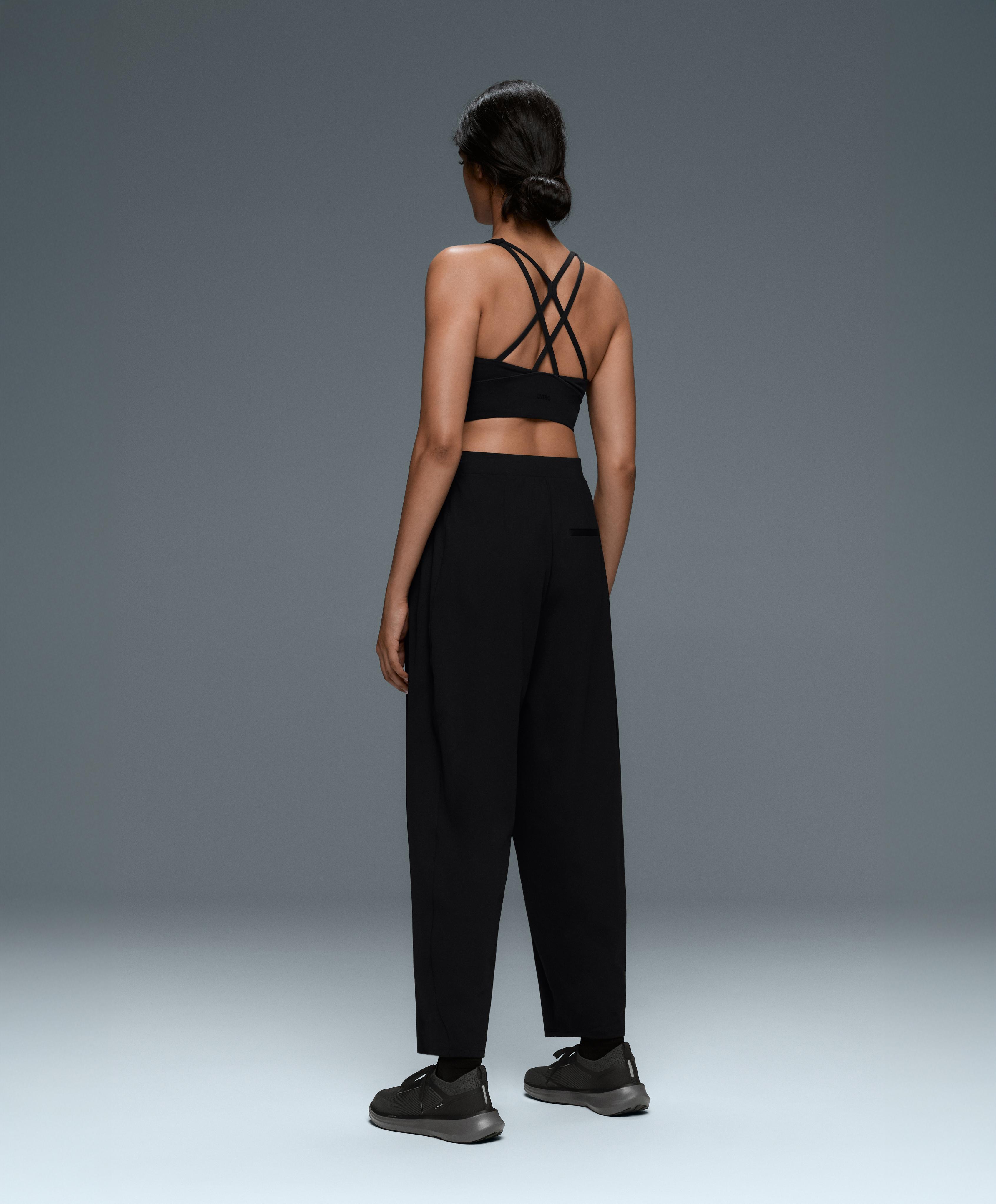 Mid-rise Comfortlux balloon trousers — BLACK