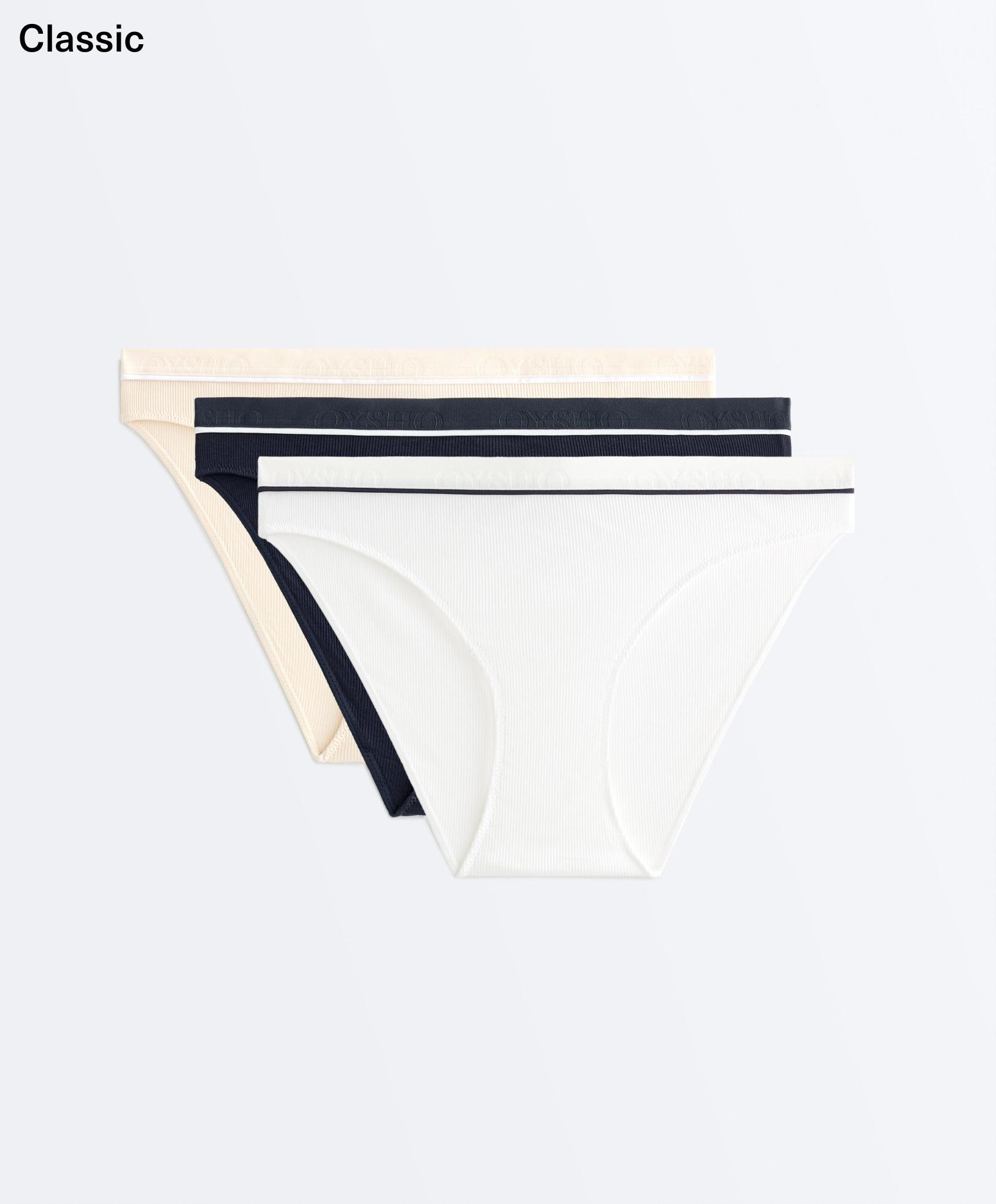 3 cotton blend rib classic briefs - Sale