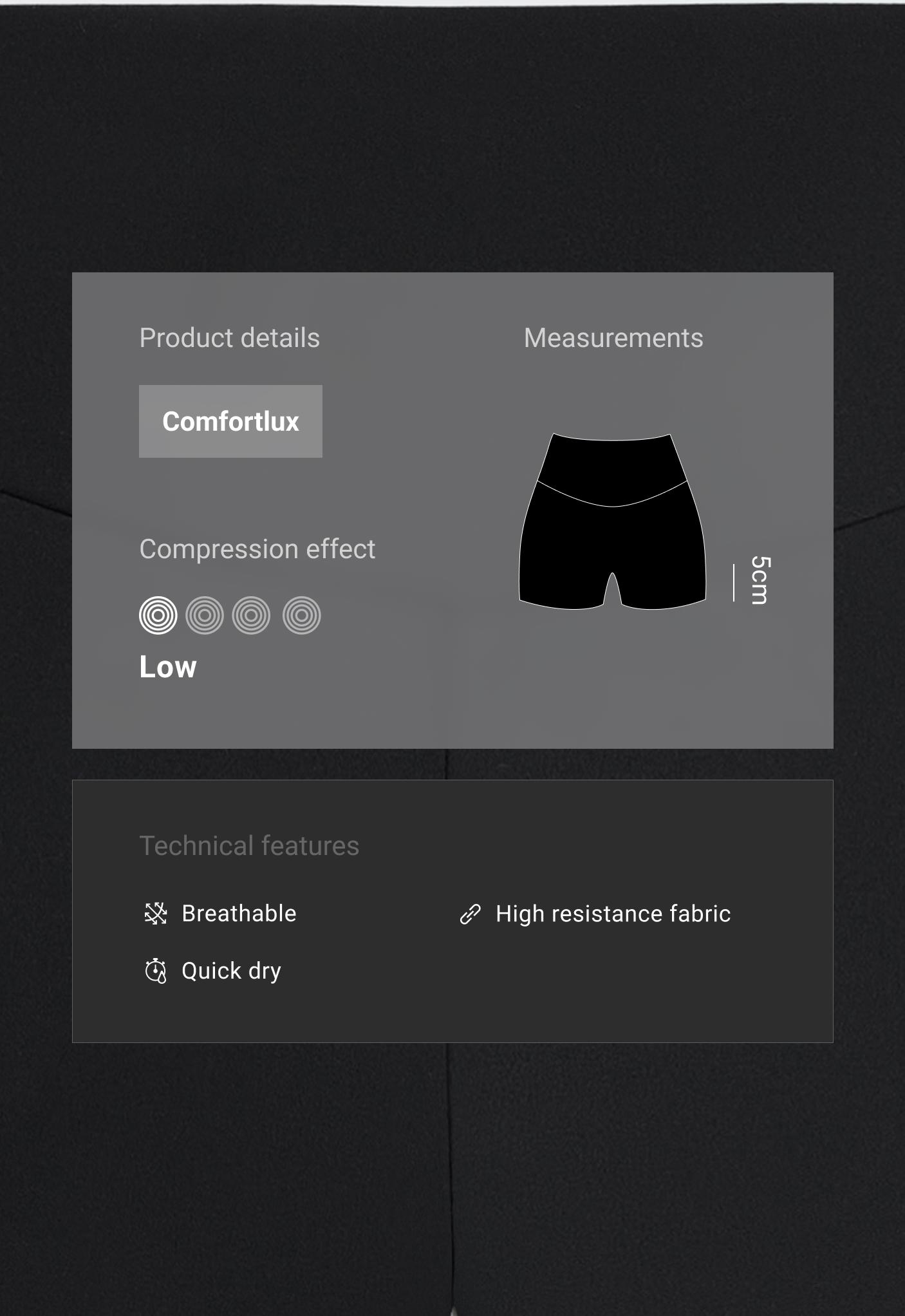 Comfortlux high-rise 5cm hot pants — BLACK