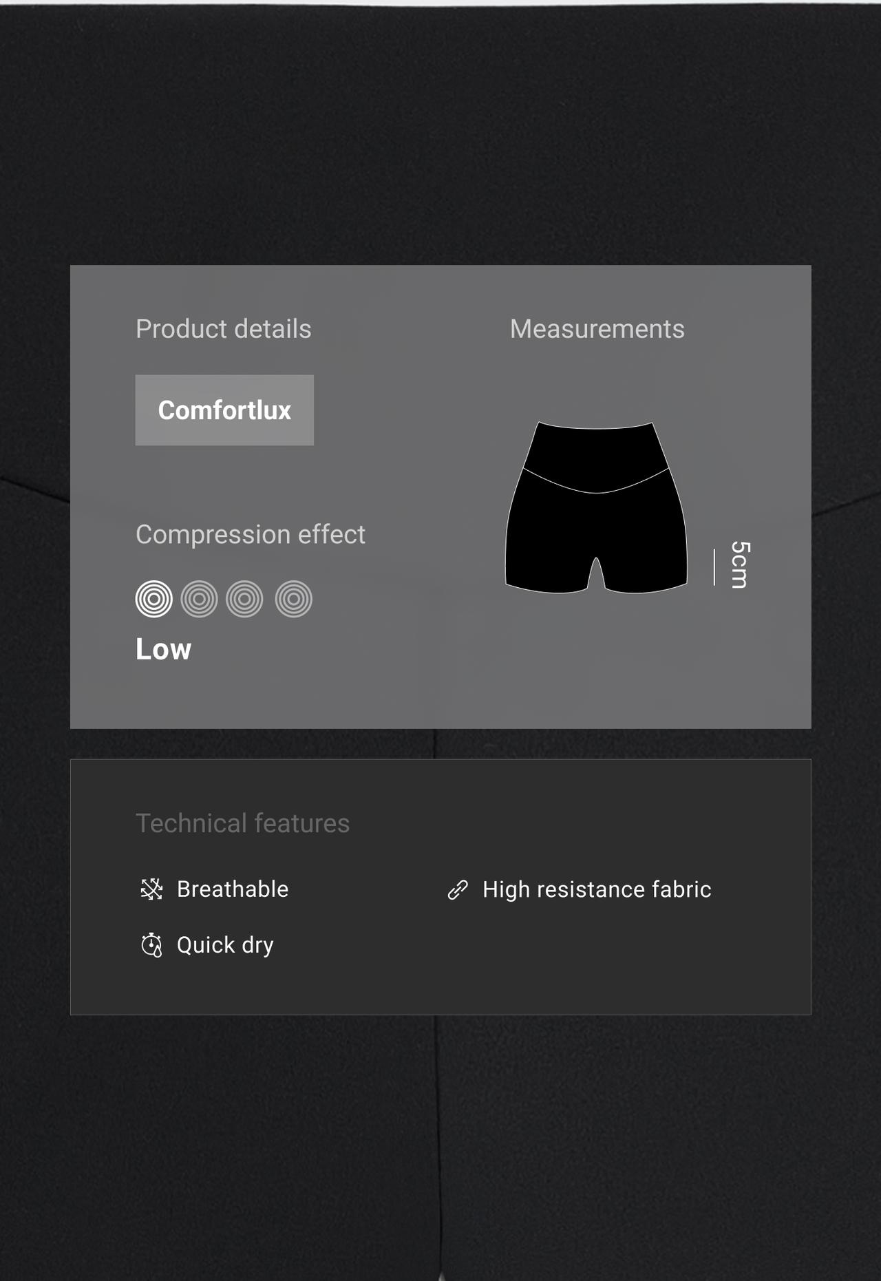 Comfortlux high-rise 5cm hot pants — BLACK